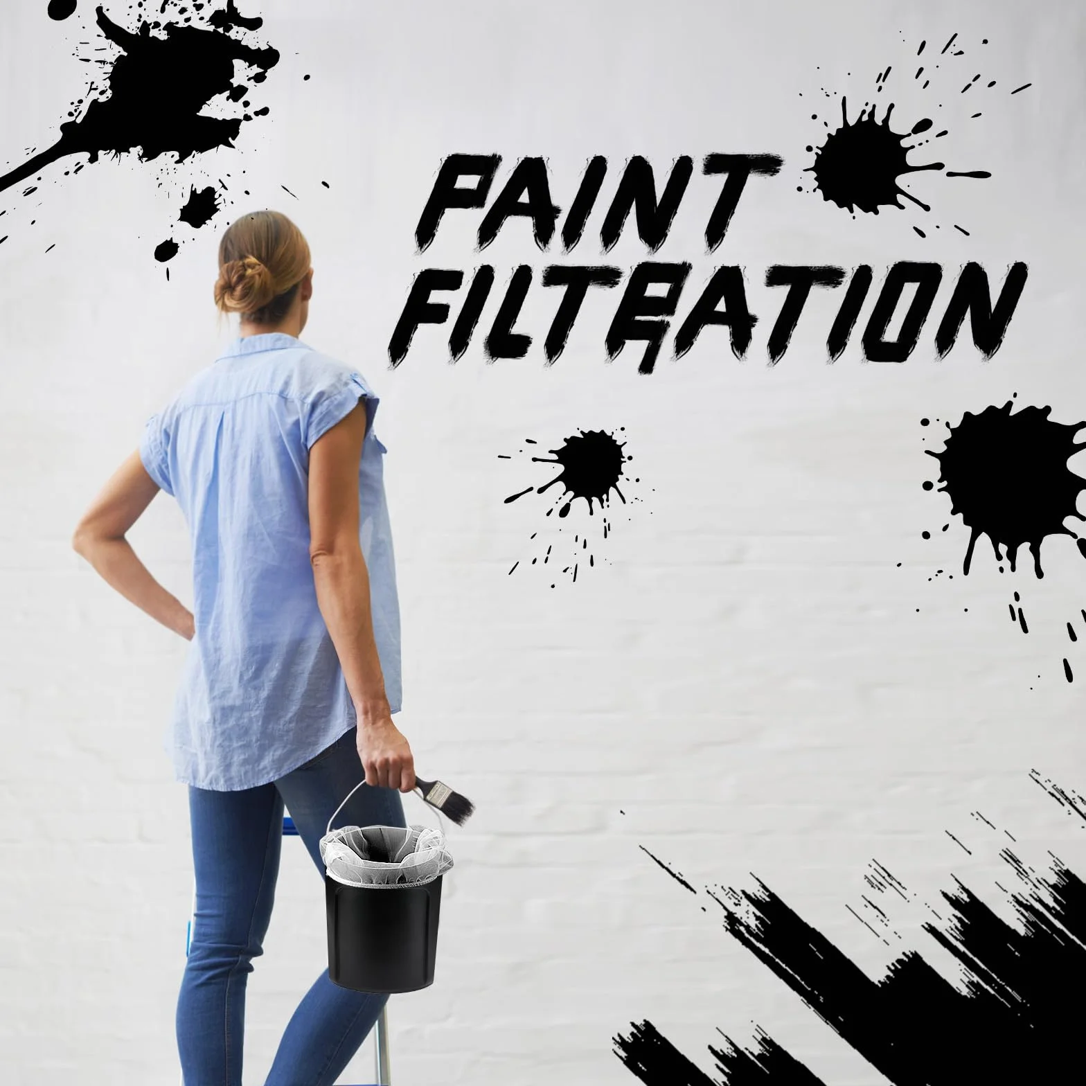 5 Szt. 2 Galony Worki na Farbe, Biale Worek Filtrujacy o Drobnych Oczkach Sitko Wiadro Elastyczny Otwór Farba Worek Filtrujacy Ciecz Do Hydroponiki Farba Ogrodnictwo