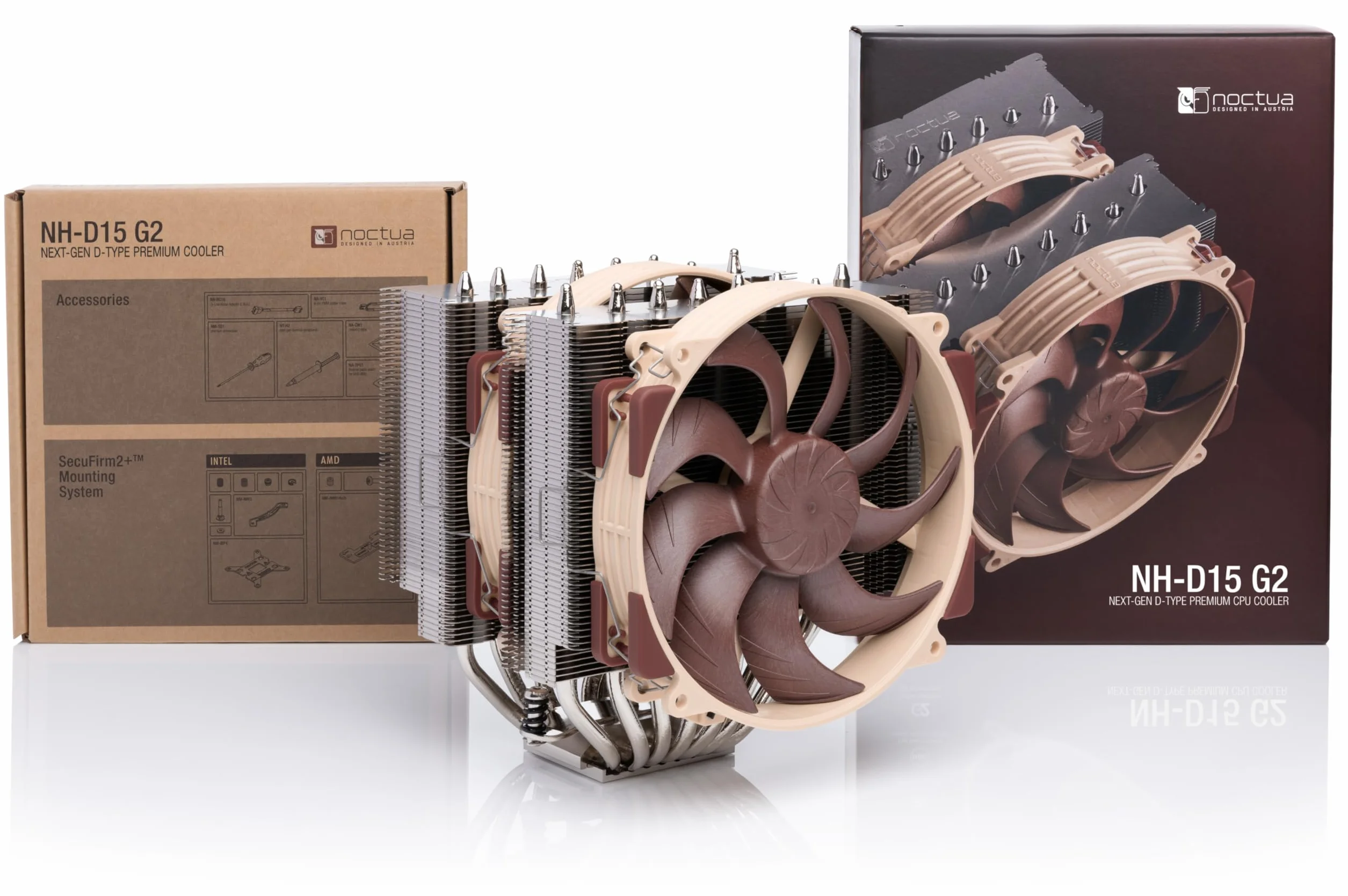 Noctua NH-D15 G2, Dwuwieżowy Cooler CPU, Wszechstronna Wersja Standardowa Zalecana dla Platform AMD AM5 i Intel LGA1851 / LGA1700 (Brązowy)