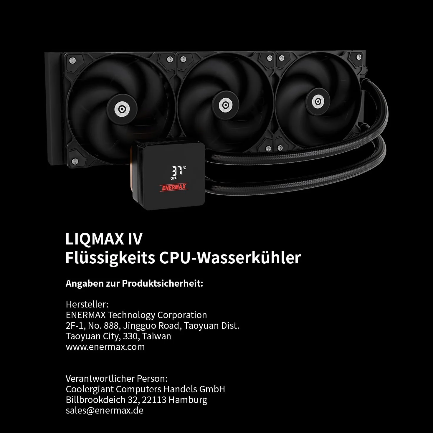 ENERMAX LIQMAX IV AIO CPU 360 mm chłodzenie wodne|Dual Chamber|TDP 380W+|Intel LGA 1851/1700/115x/2066| AMD AM5/AM4 | cyfrowy wyświetlacz |3 x 120 PWM Performance Flow Fan|ELC-LMIV360-SF