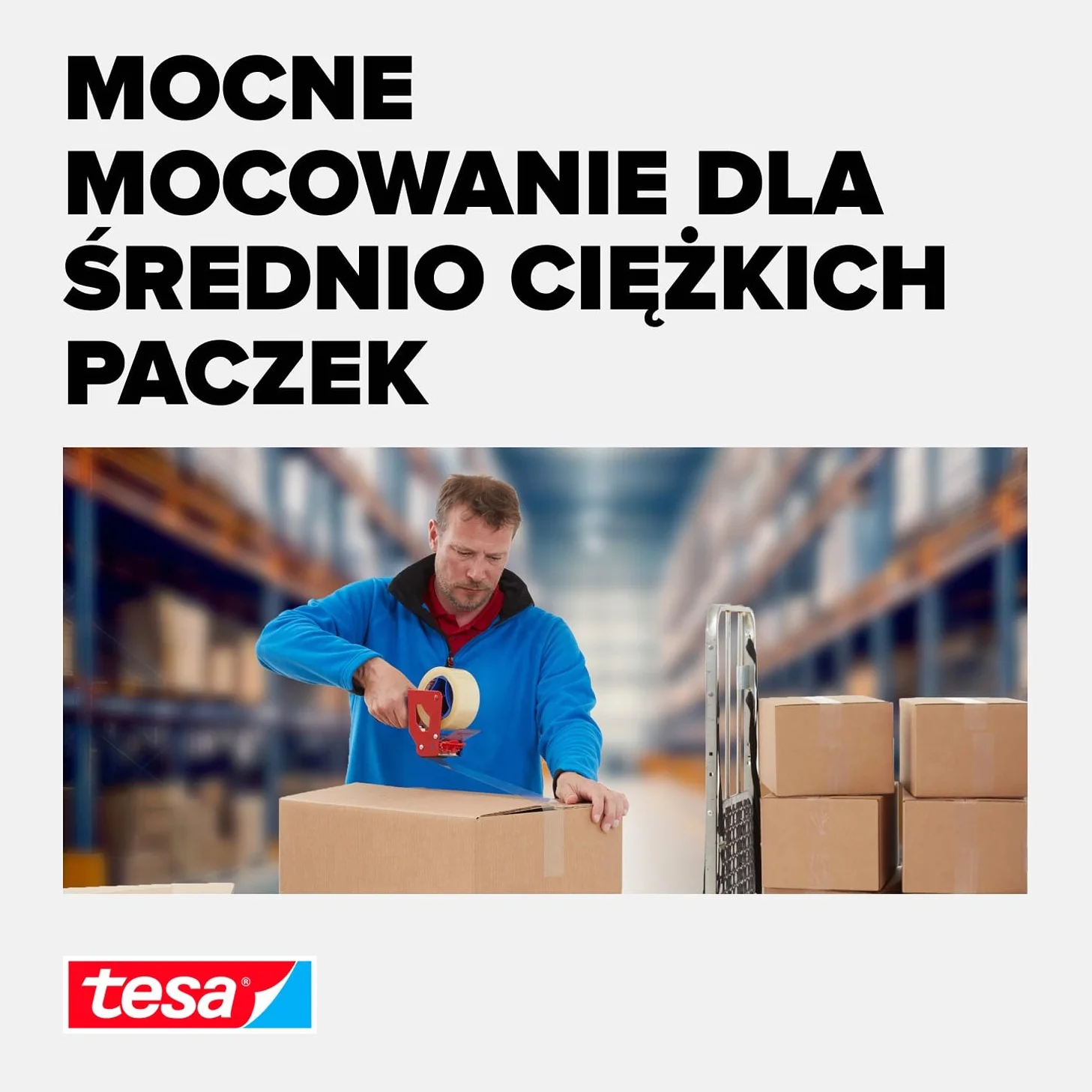 tesapack Taśma do Pakowania, do Kartonów o Średniej Wadze, 66 m x 50 mm, Przezroczysty