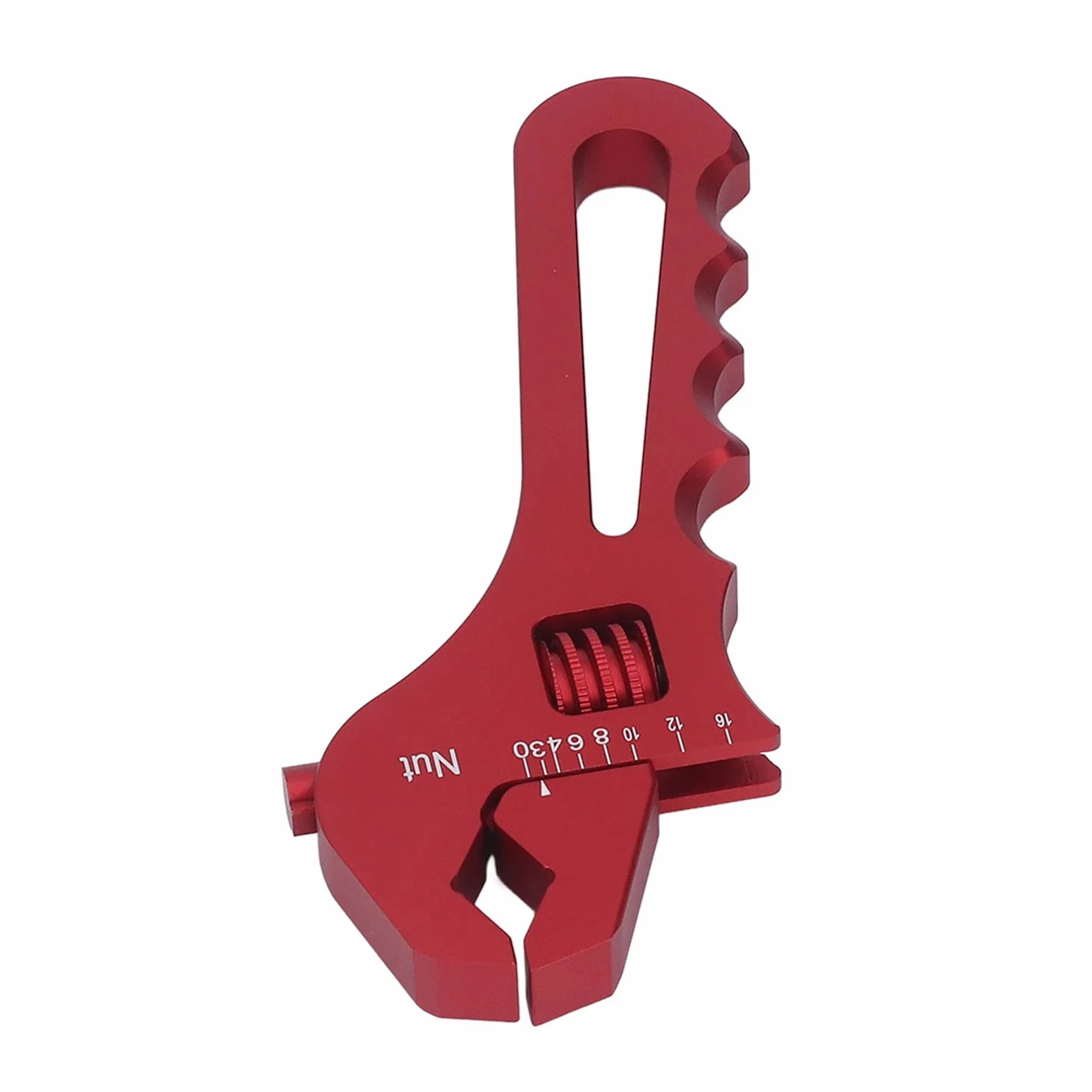 Klucz Montażowy, Aluminiowy Klucz Nastawny 6061 AN3 AN16 do Końcówek Adapterów do Złączy Węży, Obsługa jedną ręką, Pasuje 6 Złączy Bocznych, Instalacji Mechanicznych w Ciasnych (czerwony)