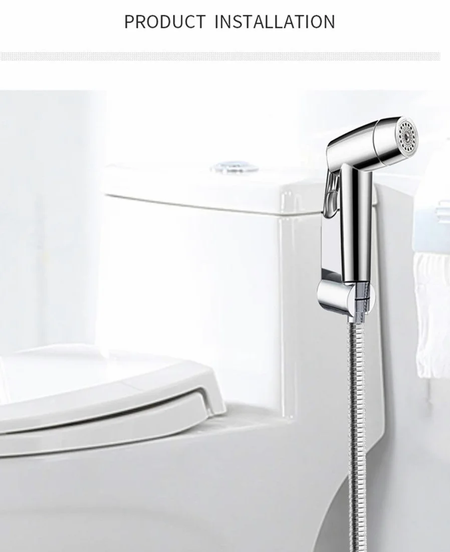 Ręczny zestaw spryskiwaczy bidetowych – podwójny tryb strumienia / miękki wąż 122 cm mosiężny adapter T obrotowa dysza do higieny osobistej pieluchy czyszczenie prysznica dla zwierząt domowych