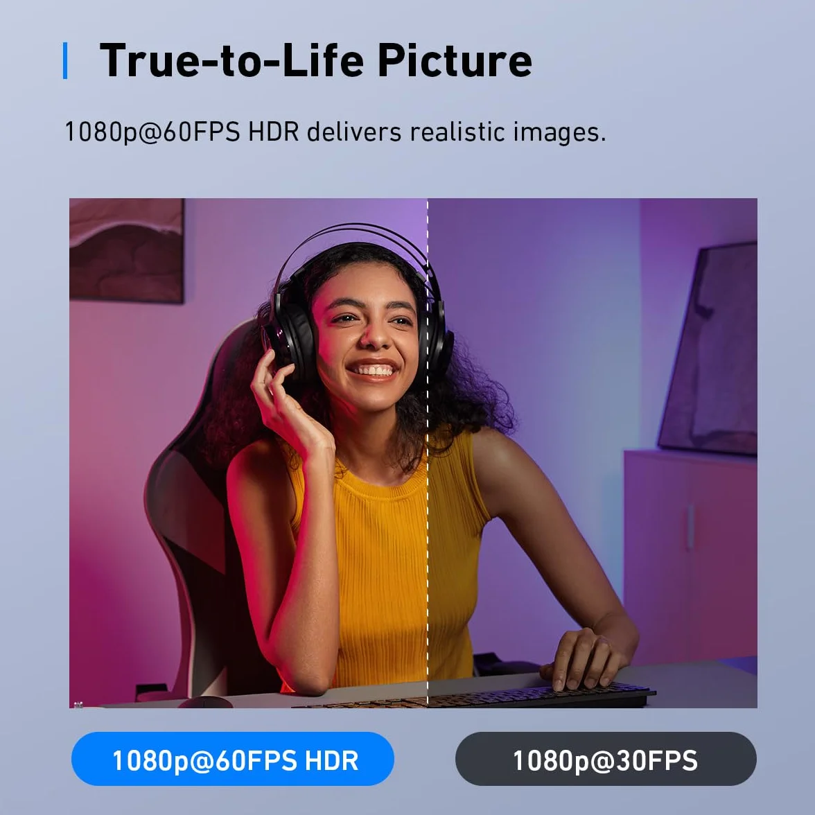 Anker Work C310 Kamera (odnowiona) internetowa 4K, 12 MP, 1080p, 60 FPS, HDR, autofokus AI, kadrowanie AI, mikrofony z redukcją szumów AI, ochroną prywatności i regulowanym FOV