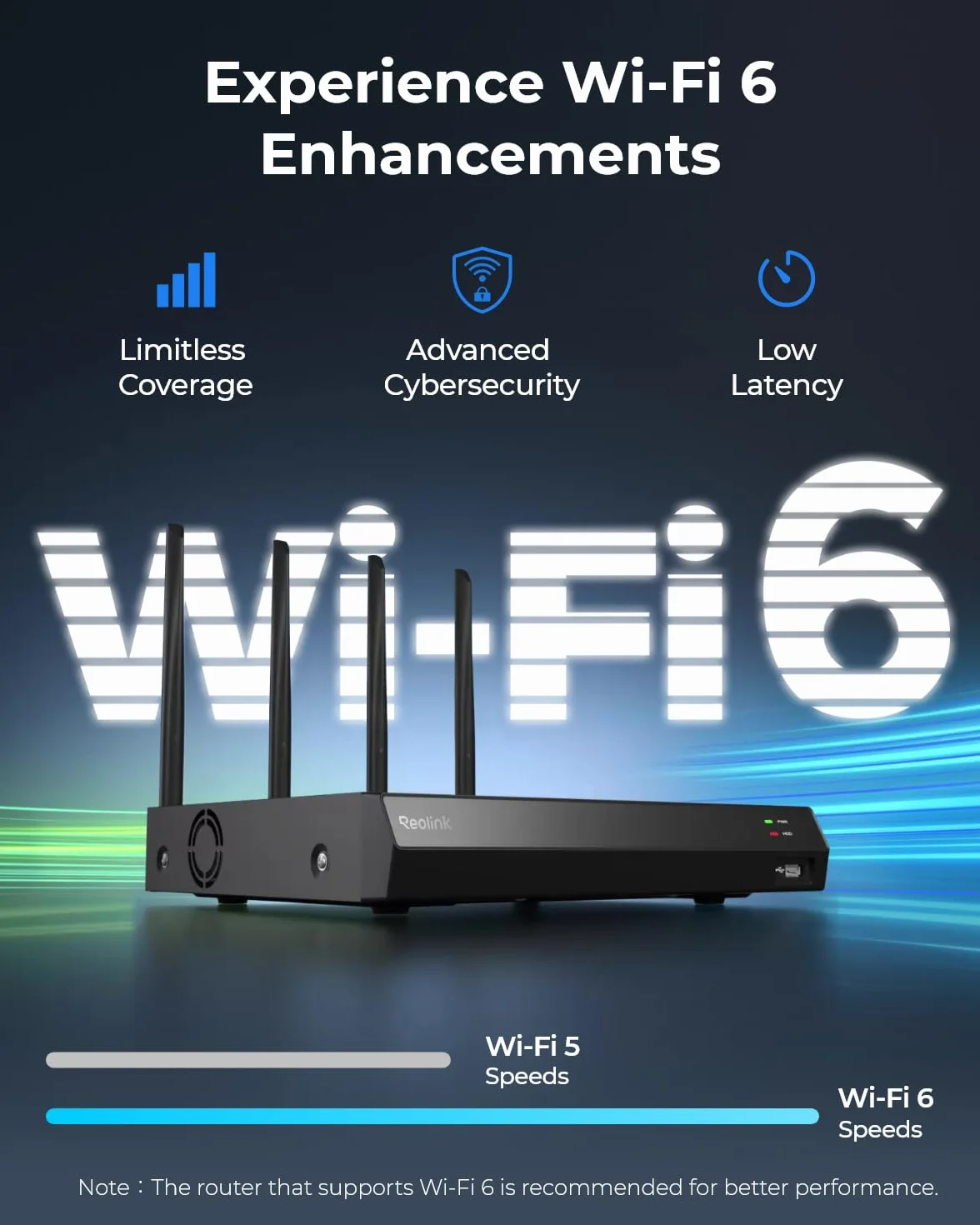 Reolink 4K 12CH Wi-Fi 6 NVR, wbudowany dysk twardy 2TB, możliwość rozbudowy do 8TB, dwuzakresowe WiFi 2,4/5 GHz, obsługa kamer Reolink IP 12MP/8MP/5MP/4MP HD, nagrywanie 24/7, RLN12W
