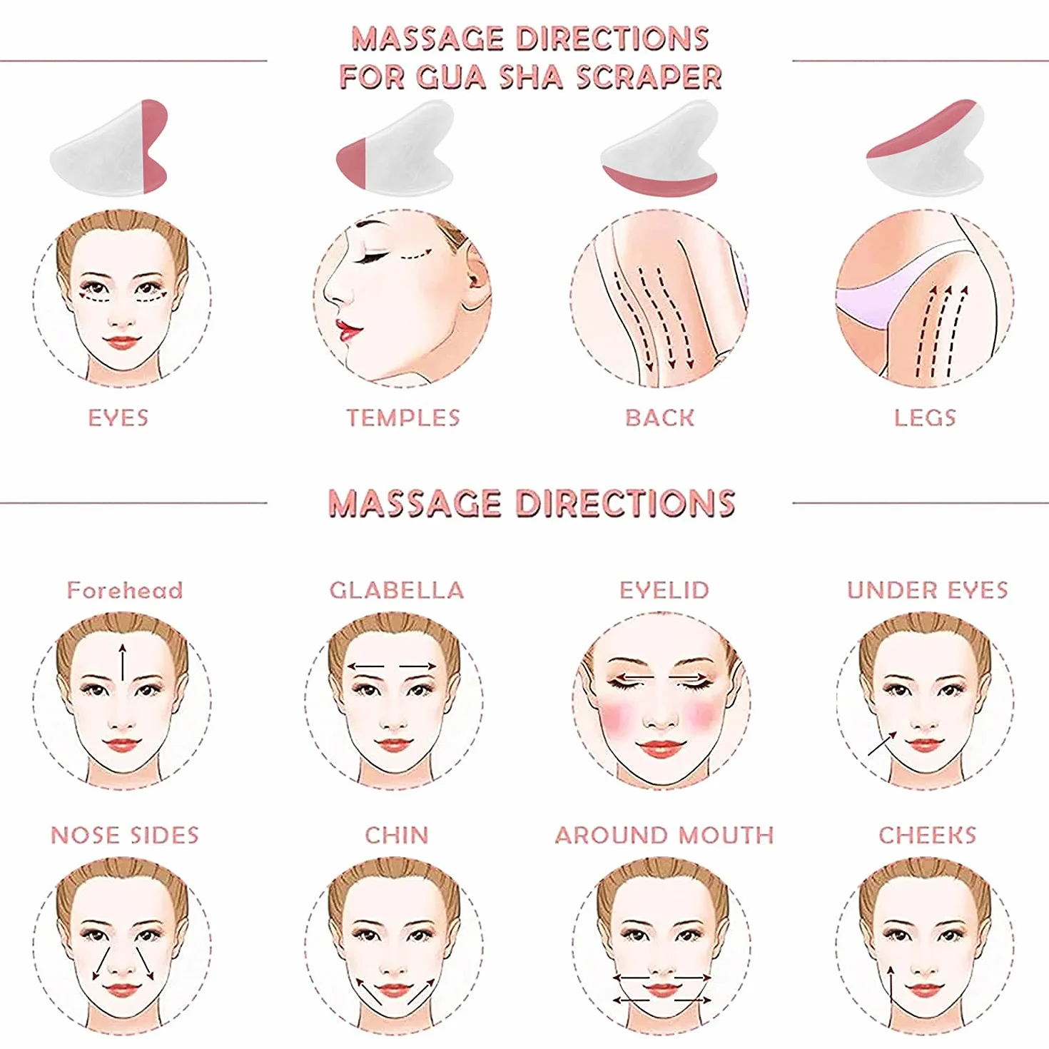 Gua Sha narzędzie do twarzy, deska guasha, naturalny kamień jadeitowy do terapii akupunkturowej SPA, leczenia punktów spustowych, łagodzi napięcia mięśni, zmniejsza obrzęki (biała)