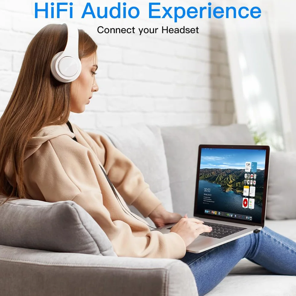 AXFEE Adapter Bluetooth 5.4 USB Dongle Obsługuje Windows 11/10/8.1
