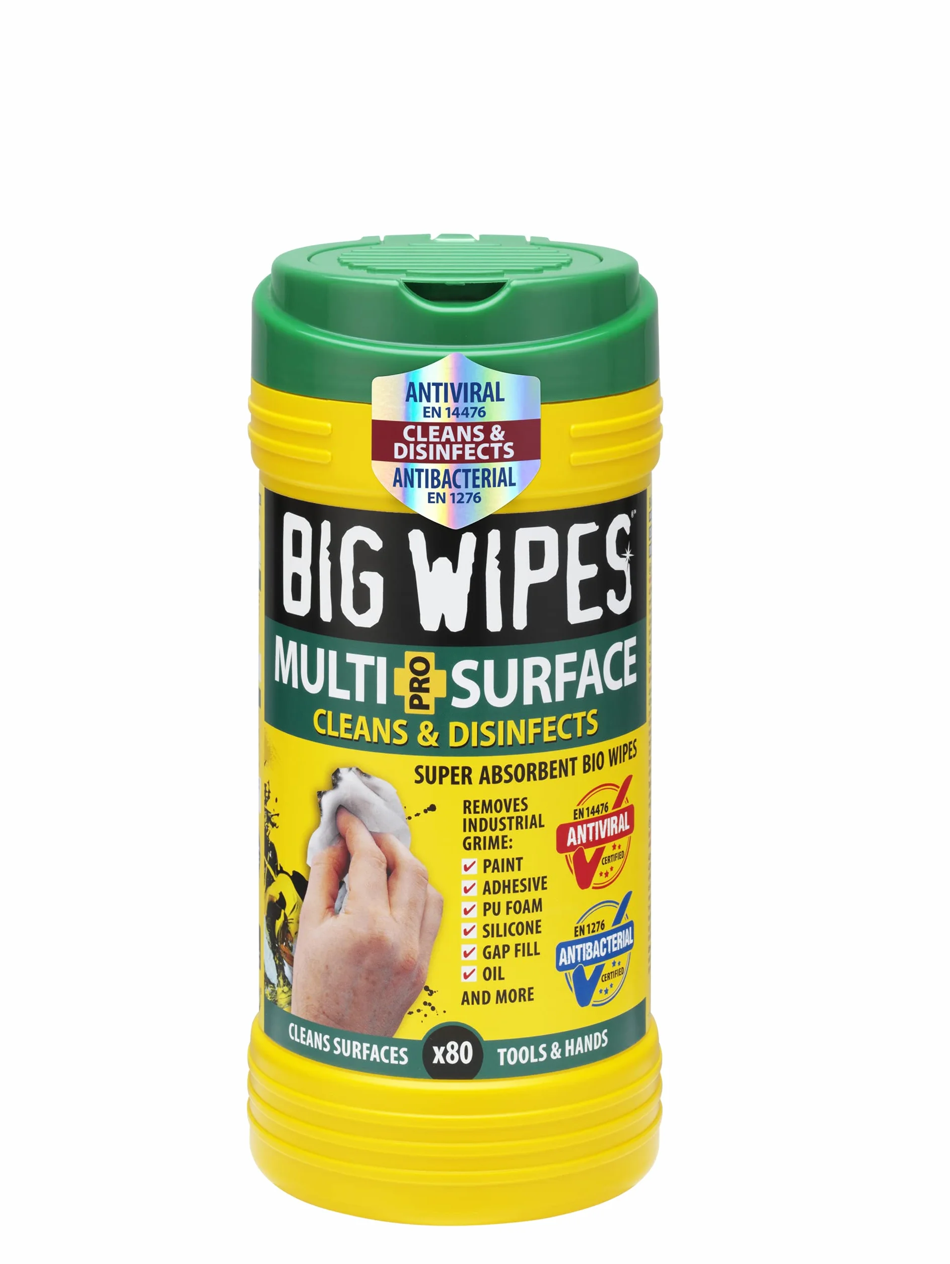Big Wipes 2440 wielofunkcyjne chusteczki do czyszczenia (80 sztuk), żółte