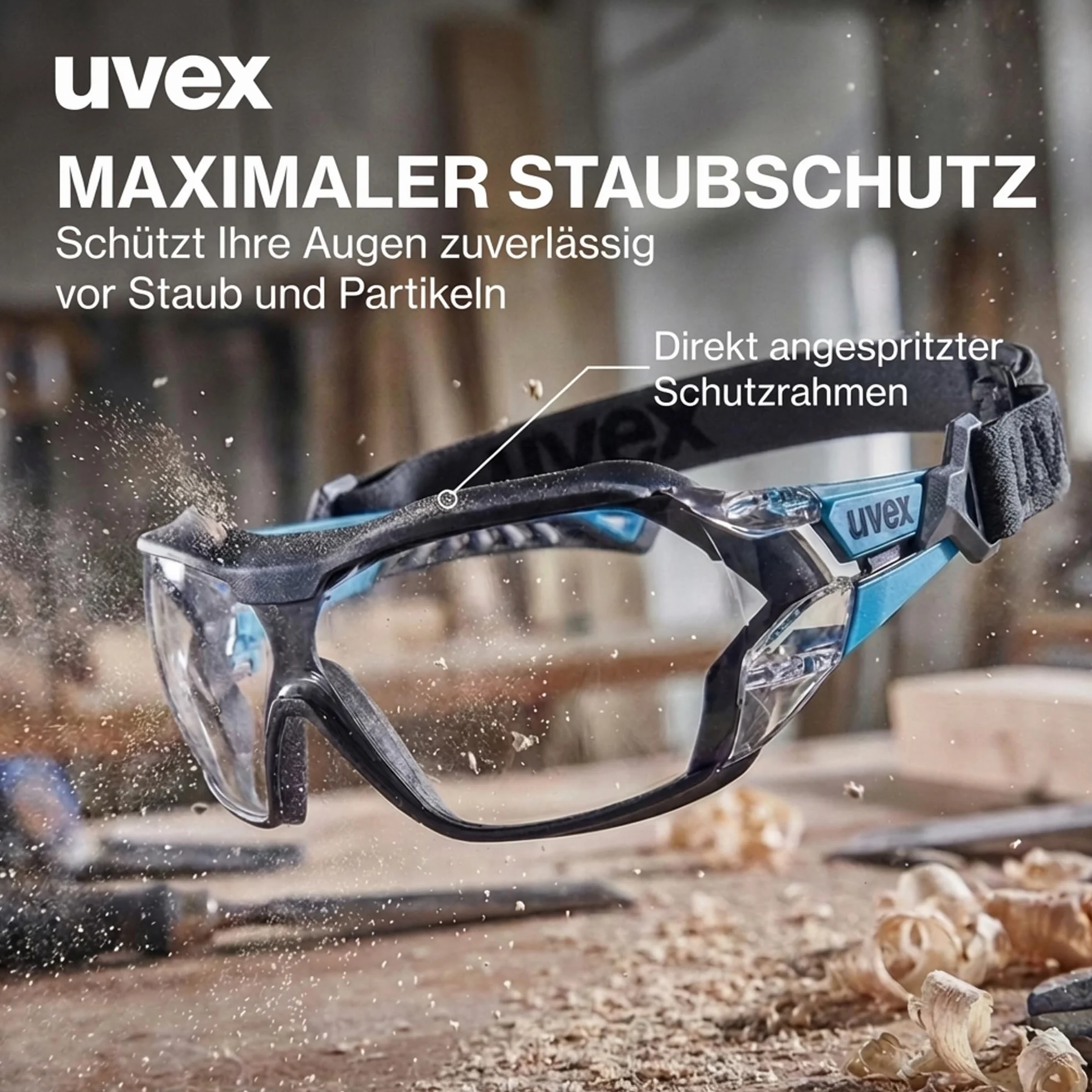 Uvex pheos nxt guard – okulary ochronne – okulary z pałąkiem ze 100% ochroną przed promieniowaniem UV – od wewnątrz zapobiegające zaparowaniu, na zewnątrz bardzo odporne na zarysowania i bez metalu