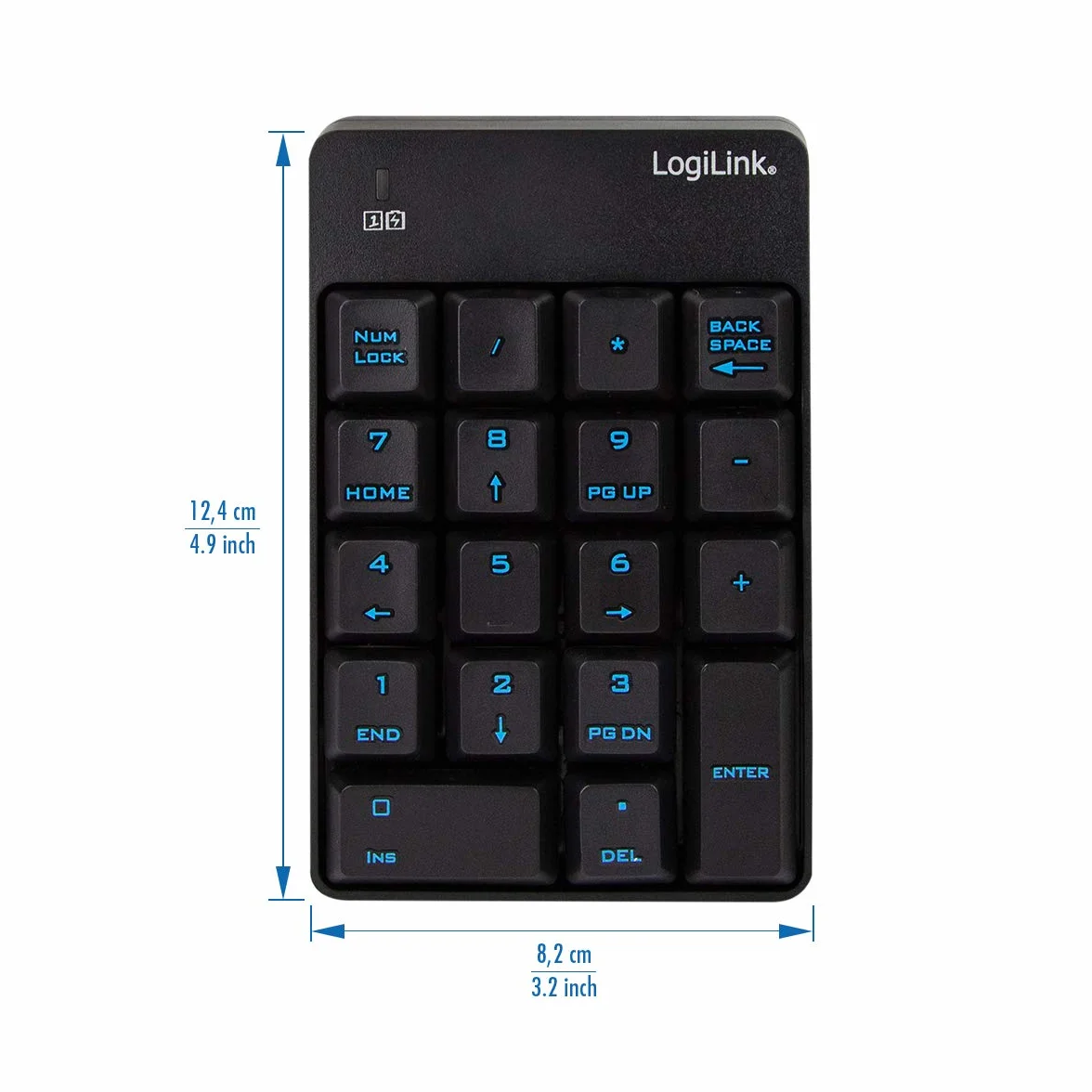 Logilink ID0120 Keypad, Czarny, 8 x 12 x 2 cm