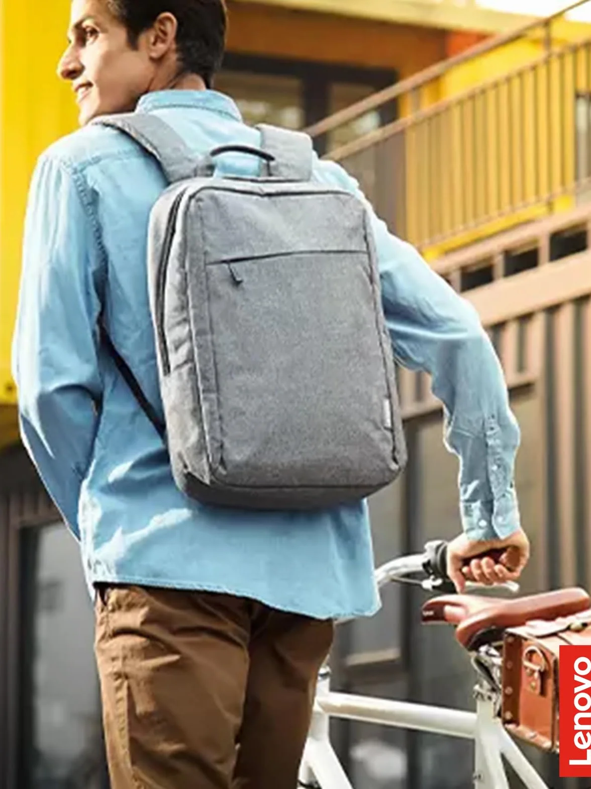Lenovo Plecak na laptopa B210 na co dzień, 15,6", wyściełany schowek na laptopa/tablet, trwały i wodoodporny materiał, lekki, szary