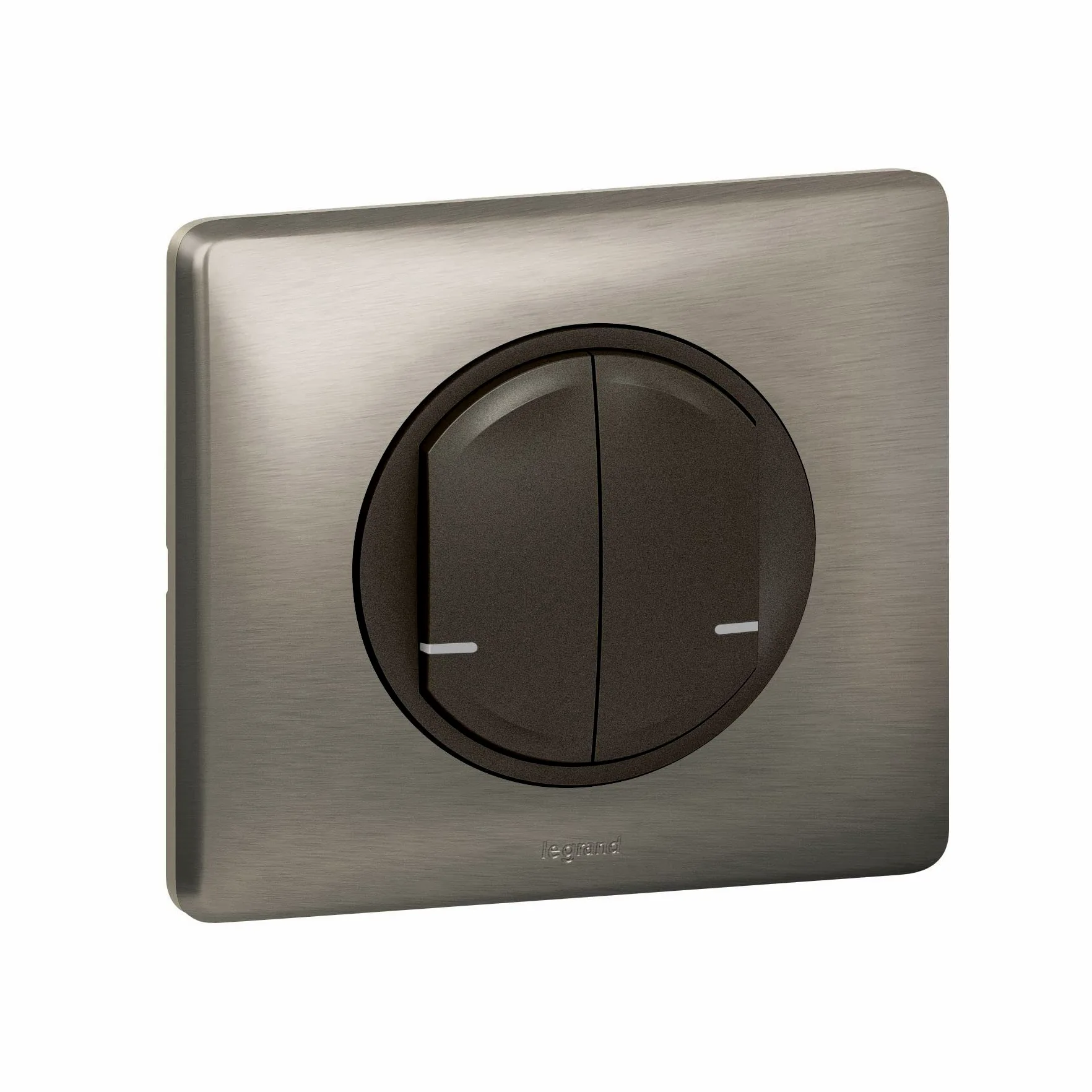 Legrand Podwójny przełącznik 2x250w połączony z neutralnym kompatybilnym z każdym ładowaniem - Céliane with Netatmo Complete (mocowania, wspornik, grafitowy kołpak, płyta) - Wolfram - 199188