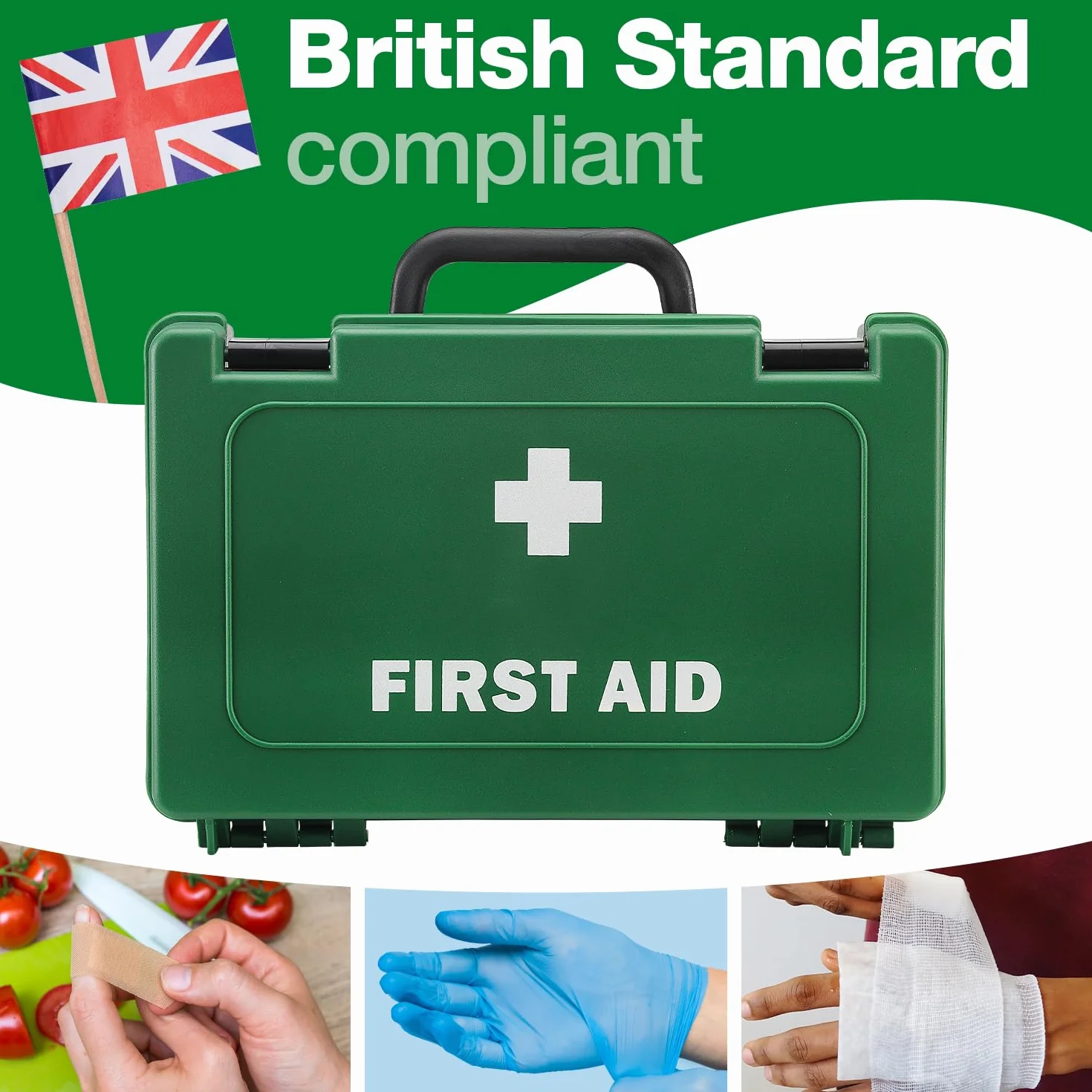 Safety First Aid Group Mały zestaw pierwszej pomocy o brytyjskim standardzie (BS-8599-1:2019).