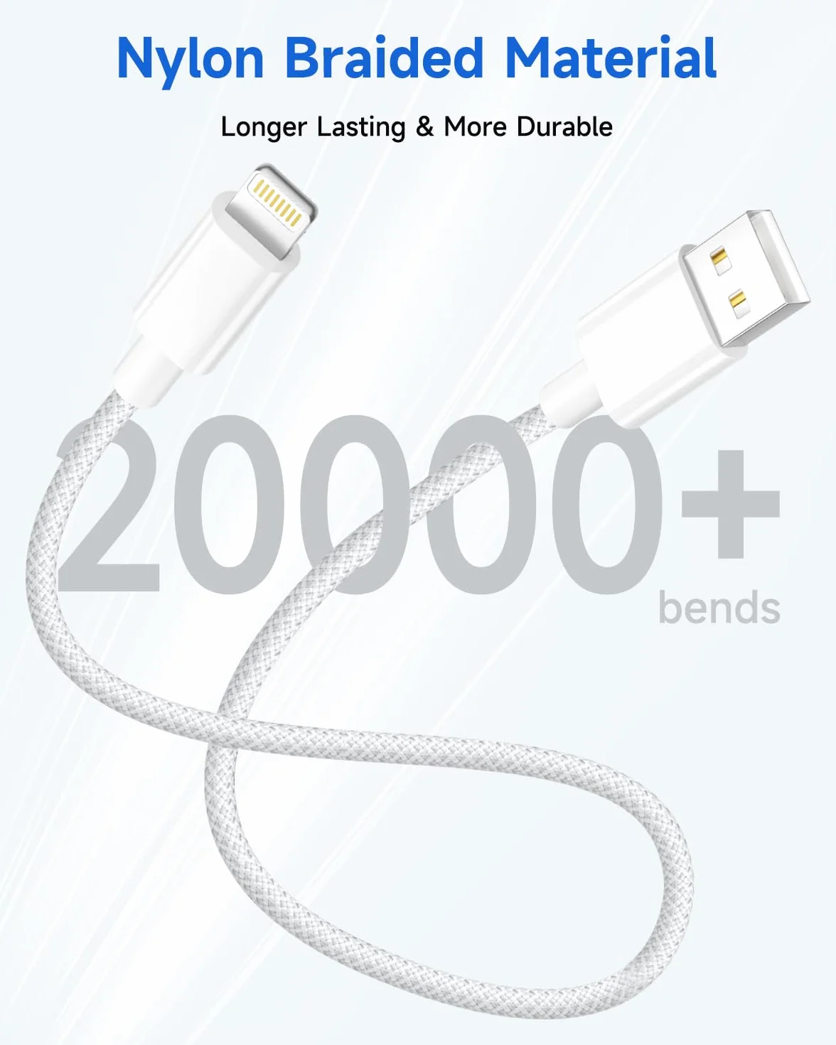 Apple MFi Certyfikowany Kabel Ładowarki Lightning 1M 2Pack Szybki Ładowanie USB dla iPhone 14/13/12/11 Pro Max/XS/XR/8/iPad