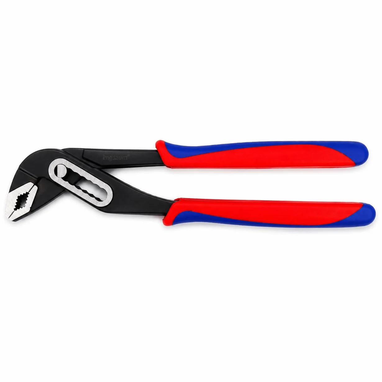 szczypce do pomp wodnych, klucz do rur, Engländer, 250 mm / 10" z dwukomponentowymi uchwytami w kolorze czerwono-białym do napraw, montaży, śrub i gięcia