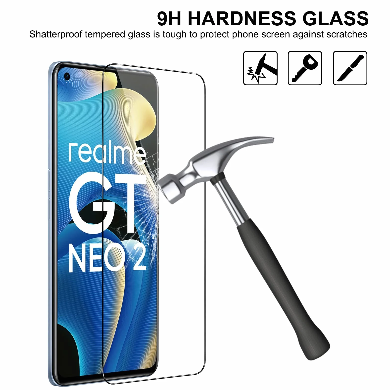 Vauki Szkło Ochronne do Realme GT Neo2/GT 2/GT Neo 3T 5G, 9H HD 0,33 mm 6,62"