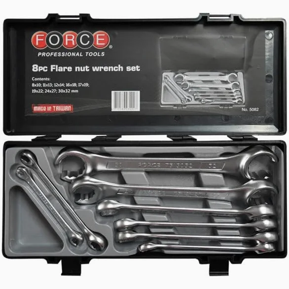 Force - Klucze do rur od 8 do 14 w 6 panelach od 16 do 32 w 12 panelach w pudełku