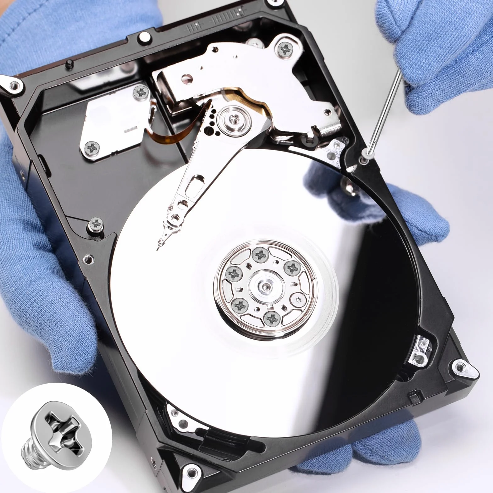 Zestaw śrub M.2 60 sztuk do SSD NVMe z śrubokrętem