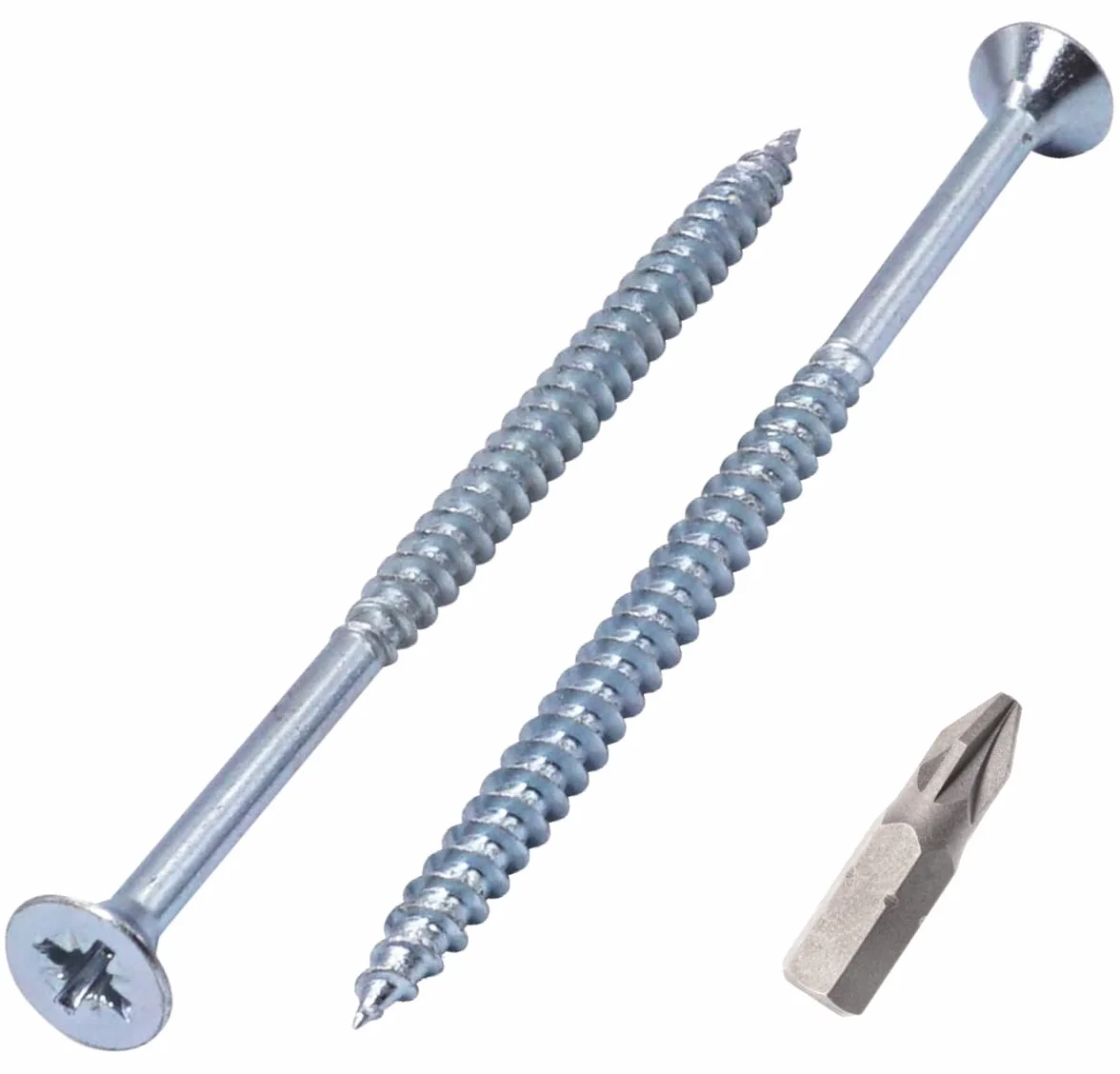 SKIR'CO (250 szt.) stal ocynkowana 5,0 x 80 mm srebrne wkręty do drewna, śruby do płyt wiórowych, częściowo gwintowane, głowica stożkowa Pozidriv