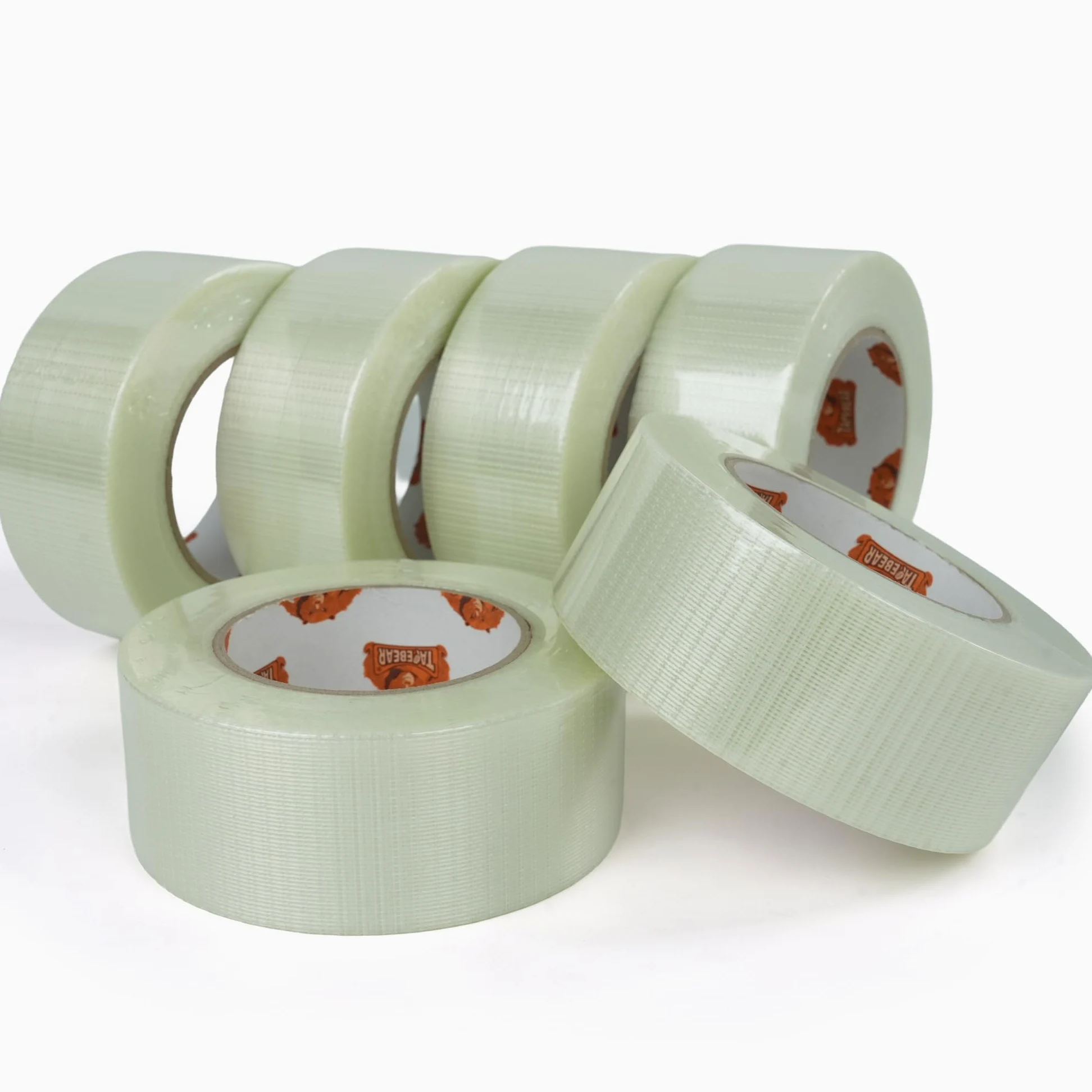 TAPEBEAR Taśma wzmocniona włóknem szklanym 50 mm x 55 m, dwukierunkowa taśma na paletę, pakowanie, wysyłkę, przeprowadzkę, 6 rolek