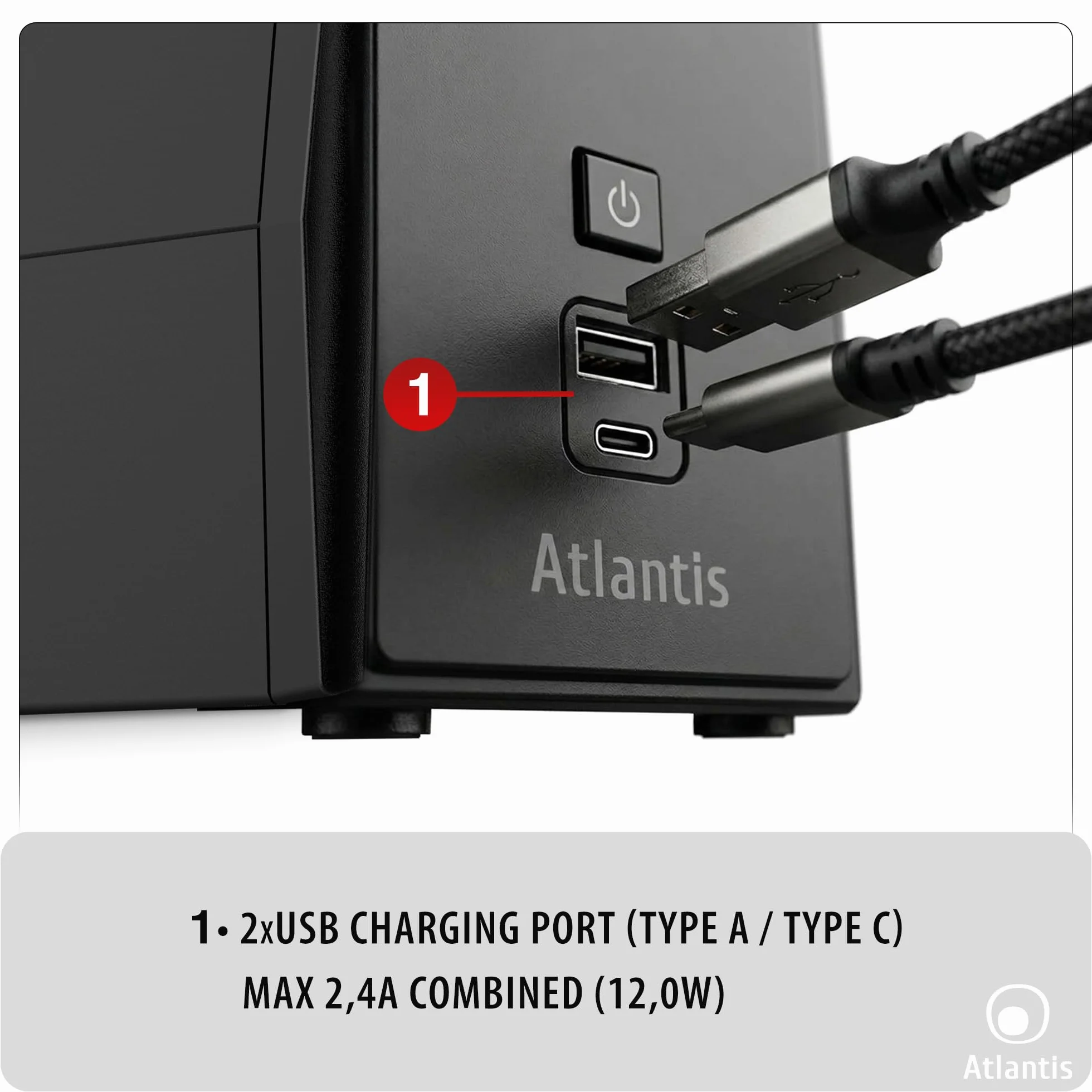 Atlantis A03-S1000P zasilacz awaryjny 1000 VA 600 W Line interaktywny LCD USB