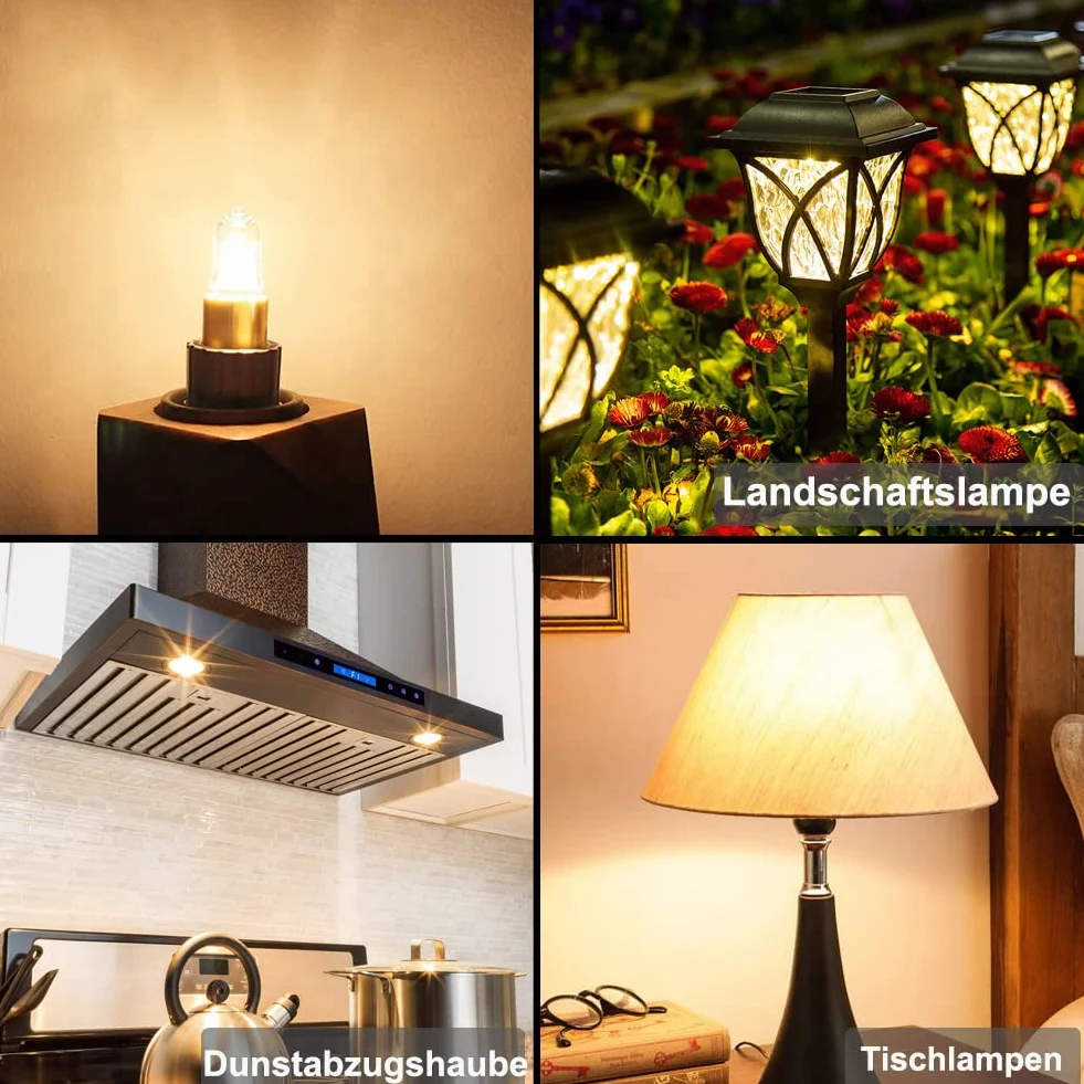 Vinaco Żarówki G4 Ściemniane, 5-Pak Halogenowych 20 W, Długa Żywotność, 12 V Kapsułkowe, Ciepła Biel 2800 K, Do Lamp Sufitowych i Stołowych