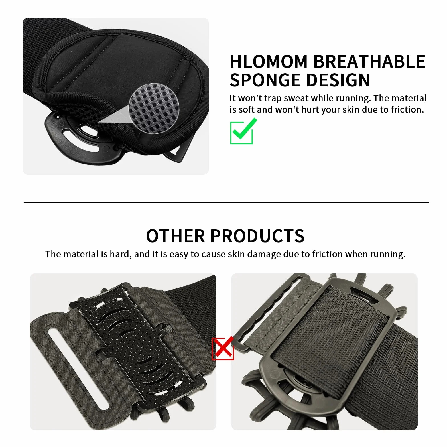 Odpinany sportowy pasek do biegania, obracany o 360°, uniwersalny, sportowy pasek do biegania kompatybilny z iPhone 14/13 Pro/13/12 Pro/11 Pro Max / 11 Pro / 11 / X/8 itd., wszystkie smartfony 4–6,5"