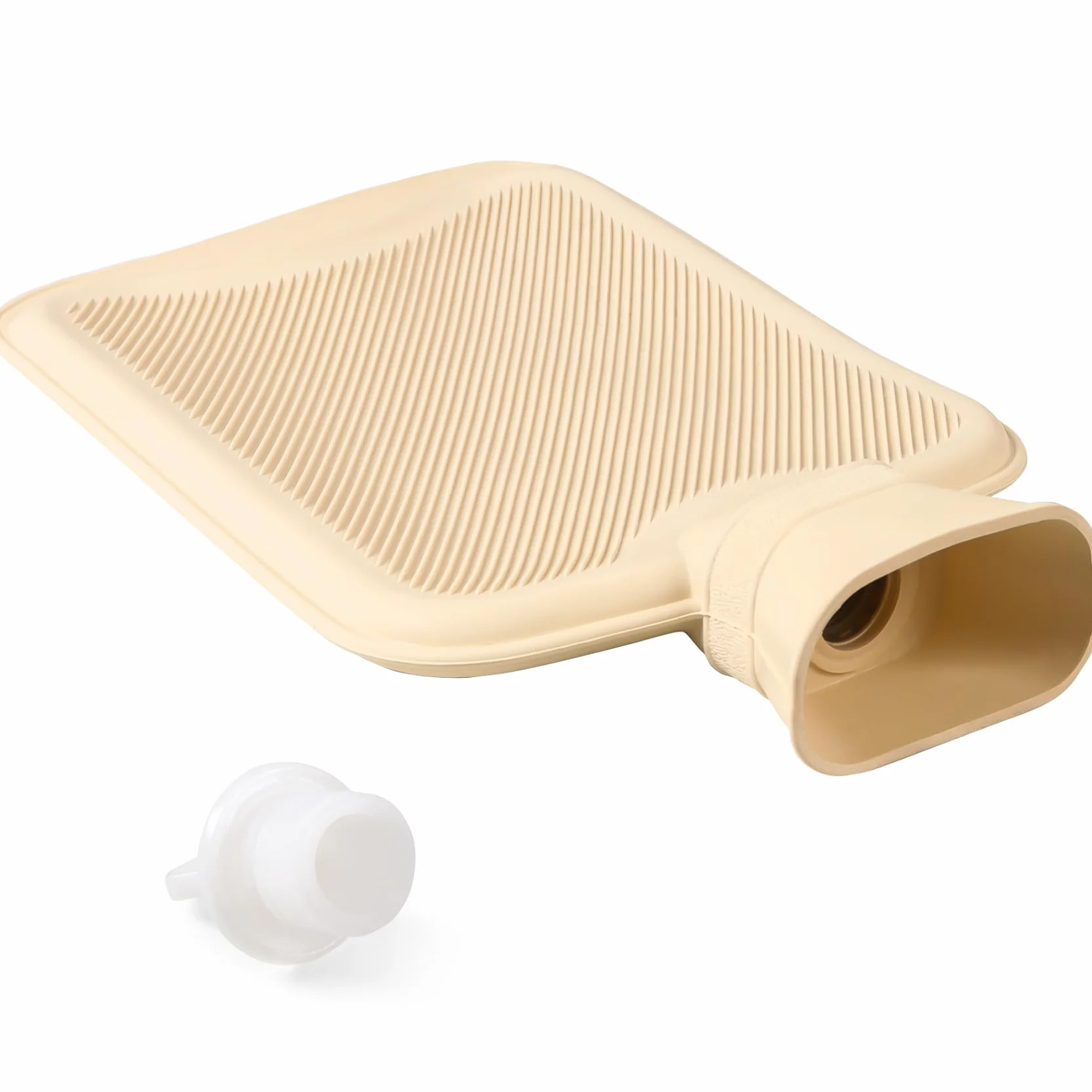 Bolsa de Agua Caliente 2L con Funda de Felpa Suave, Botella de Goma Natural para Alivio del Dolor, Calor y Confort en Noches Frías, Ideal como Regalo para Niños y Adultos, Duradera y Elegante (Rosa)