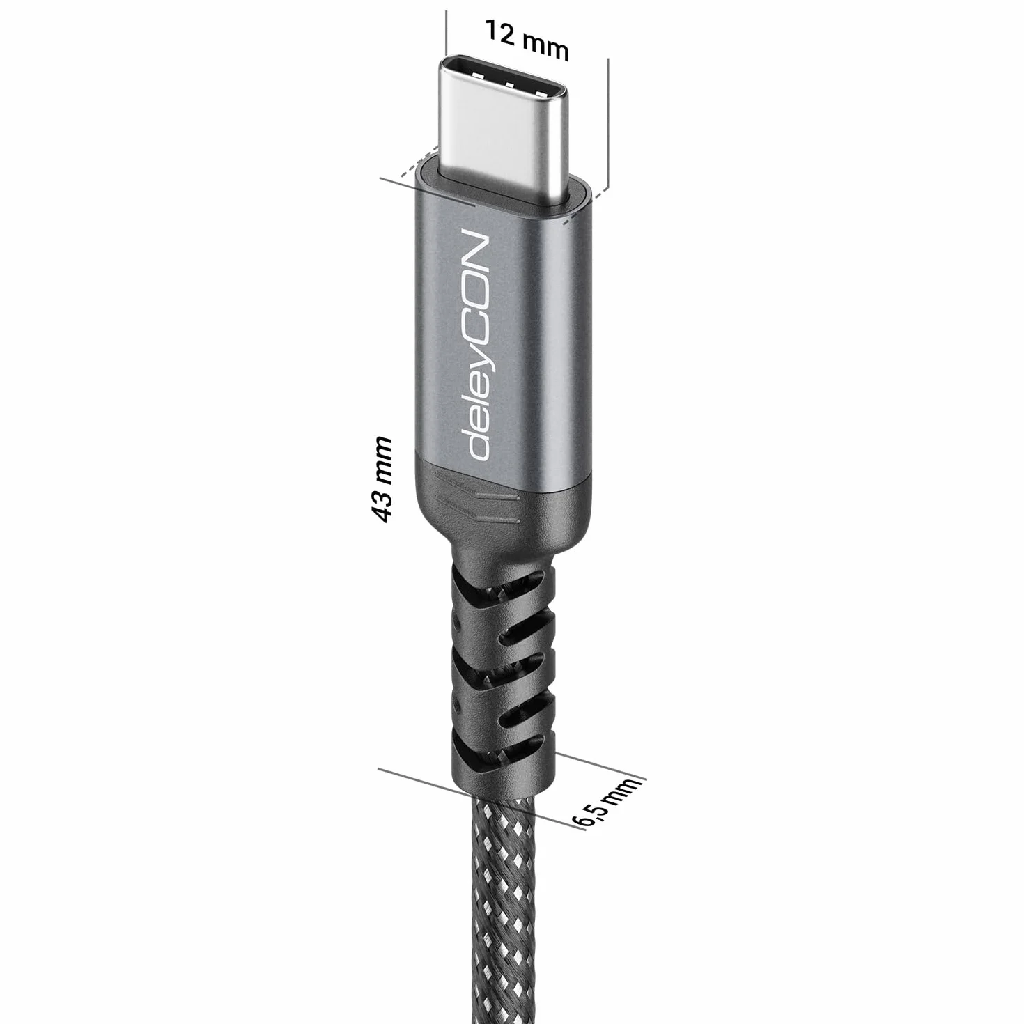 deleyCON 2x 0,30m Kabel USB-C 60W Szybkie ładowanie PD 3.0 PPS USB-C do USB-C do iPhone 16 15 Pro Max Air, Galaxy A16 A56 S25 S24 S23, Pixel, iPad Pro, MacBook