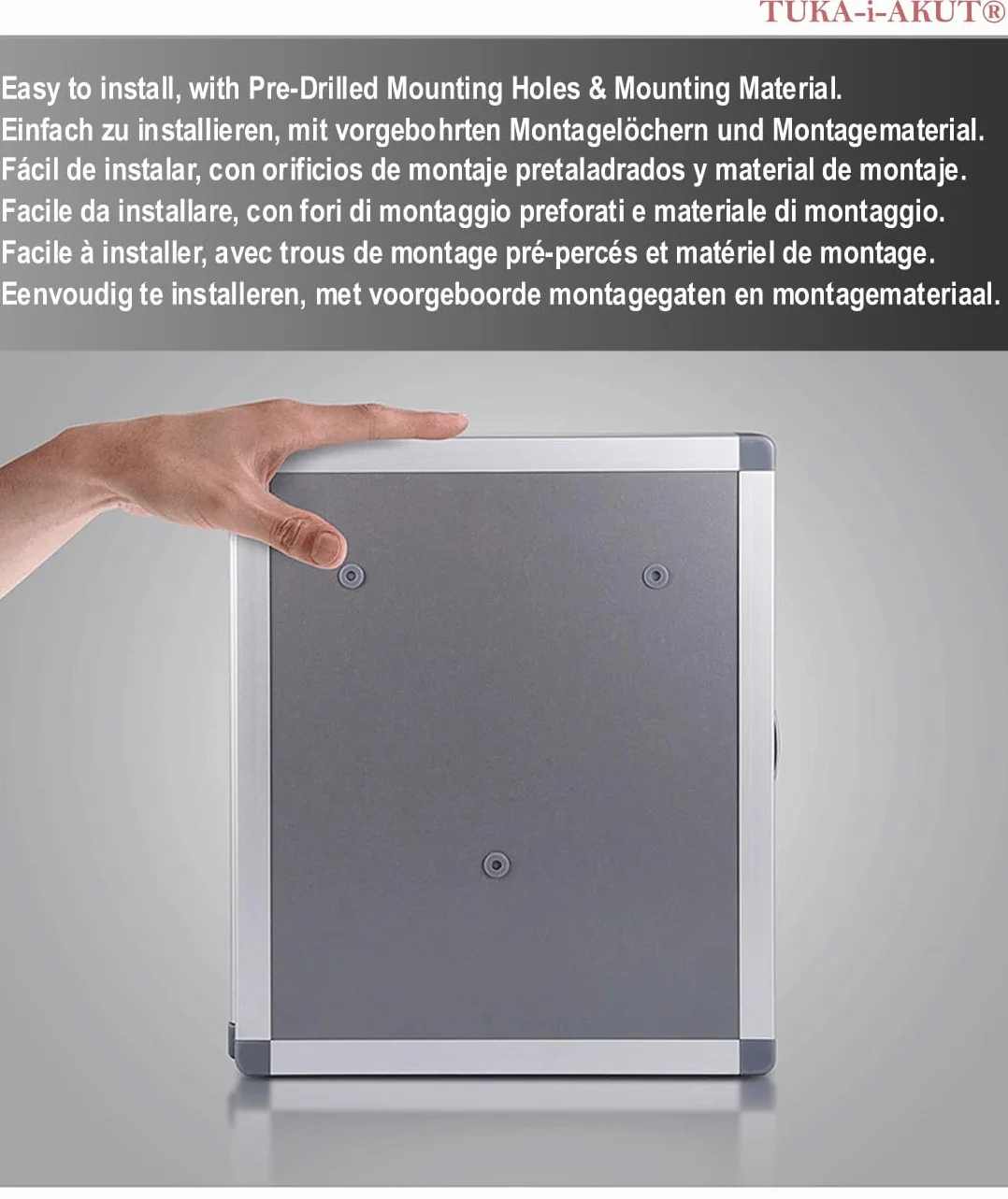 TUKA-i-AKUT TKD8651-48 Szafka na Klucze 48 Haczyków Zamek Elektroniczny Metalowa Skrzynka Montaż na Ścianie