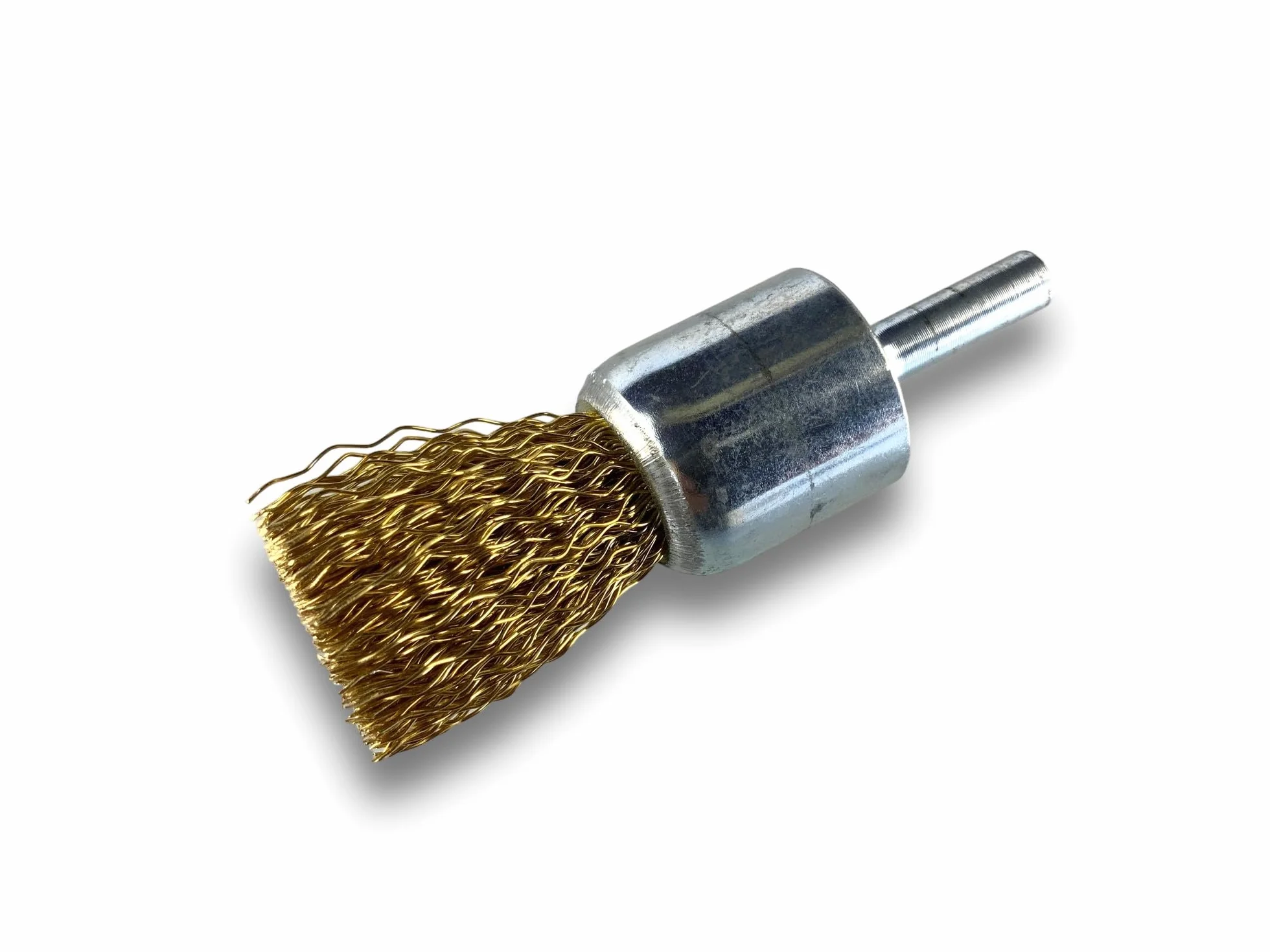 Metalowa szczotka obrotowa z końcówką Ø 22 mm | Zestaw 6 sztuk | Kształt pędzla na trzonku Ø 6 mm | Nici mosiężne Ø 0,30 mm twarde | Do wiertarki lub wkrętarki z uchwytem | Kibros 20LT22x6