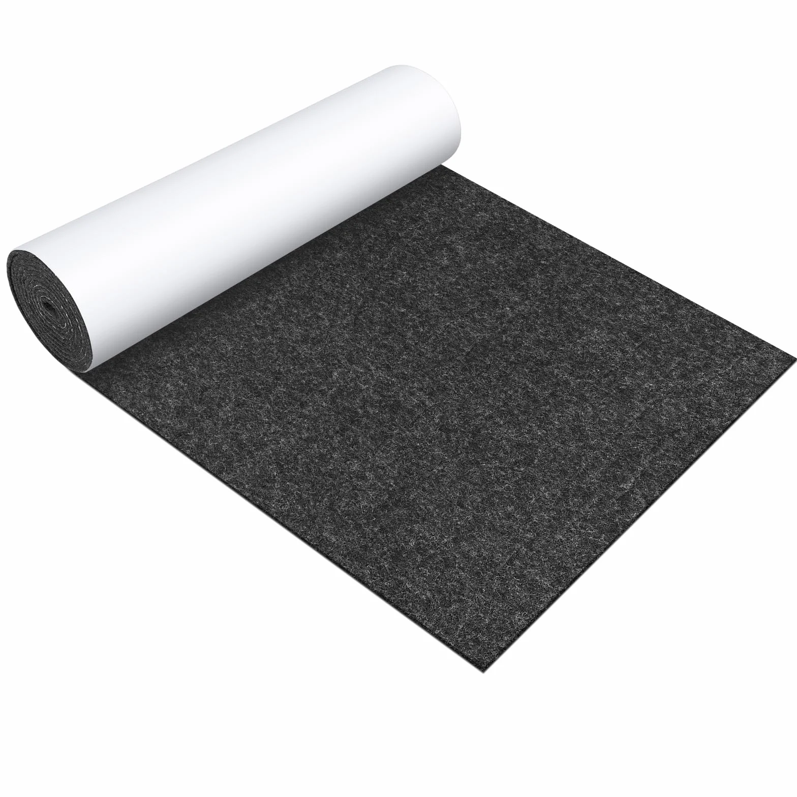 Vicloon Samoprzylepny filc z tyłu, 32 cm x 1,5 m, ciemnoszare, filcowe podkładki do mebli, grubość 3 mm, wielofunkcyjna rolka arkusza z tkaniny samoprzylepnej do wkładek do szuflad, nóg krzeseł, sof
