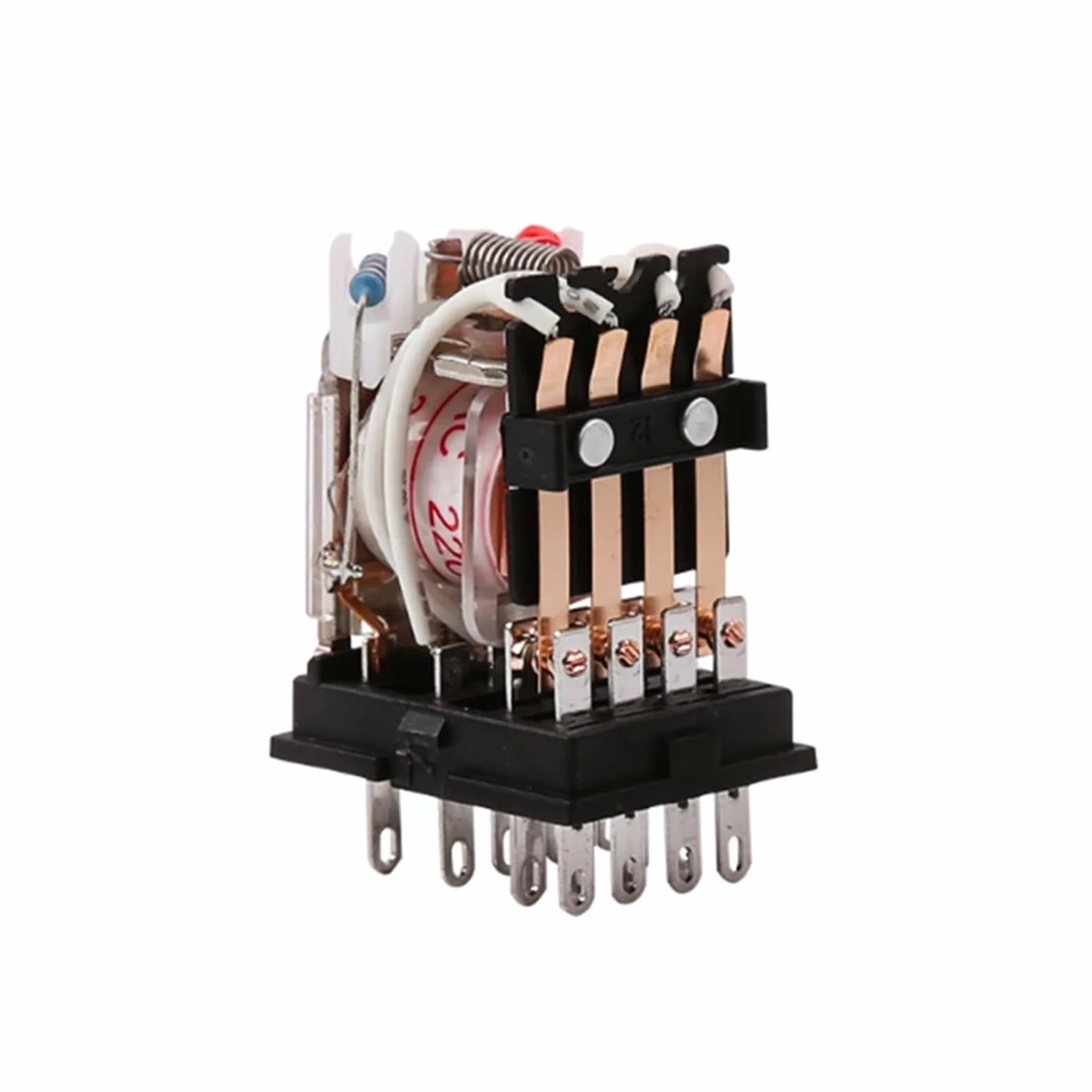Mały przekaźnik pośredni JZX-22F (D) 2Z AC220V DC24V dwa otwarte dwa zamknięte 5A ze światłami (AC220A)