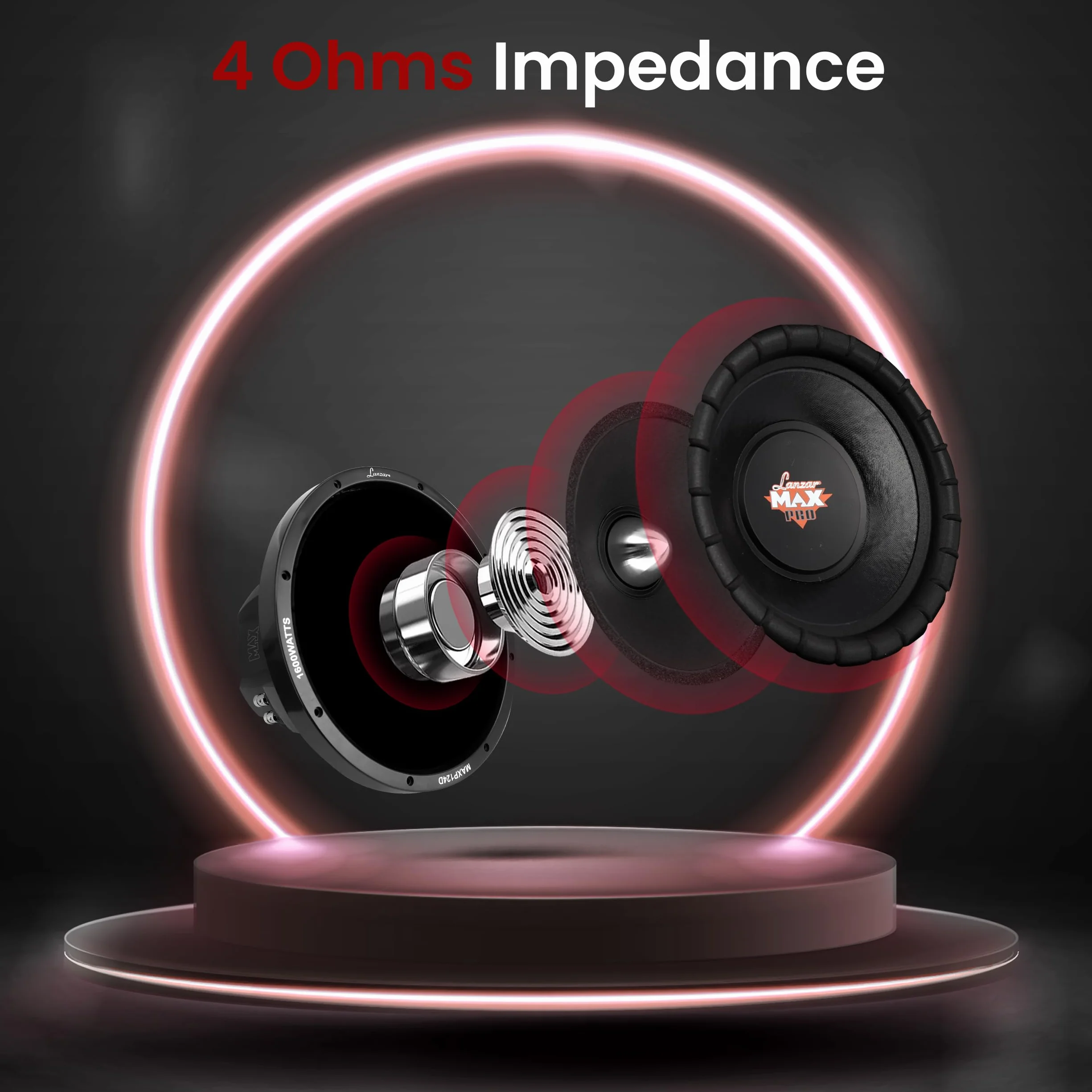 Lanzar MAXP154D Max Pro Dual subwoofer, mała obudowa (38,1 cm/15 cali, 4 omy, 2000 W)