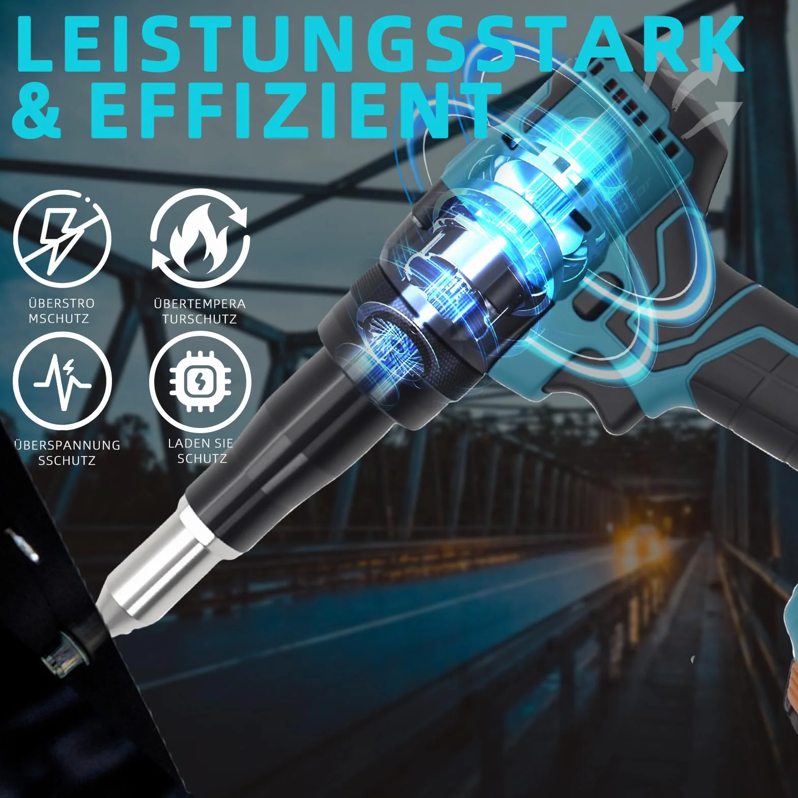 Makita 18 V Bezszczotkowe Szczypce do Nitowania Akumulatorowego z Oświetleniem LED