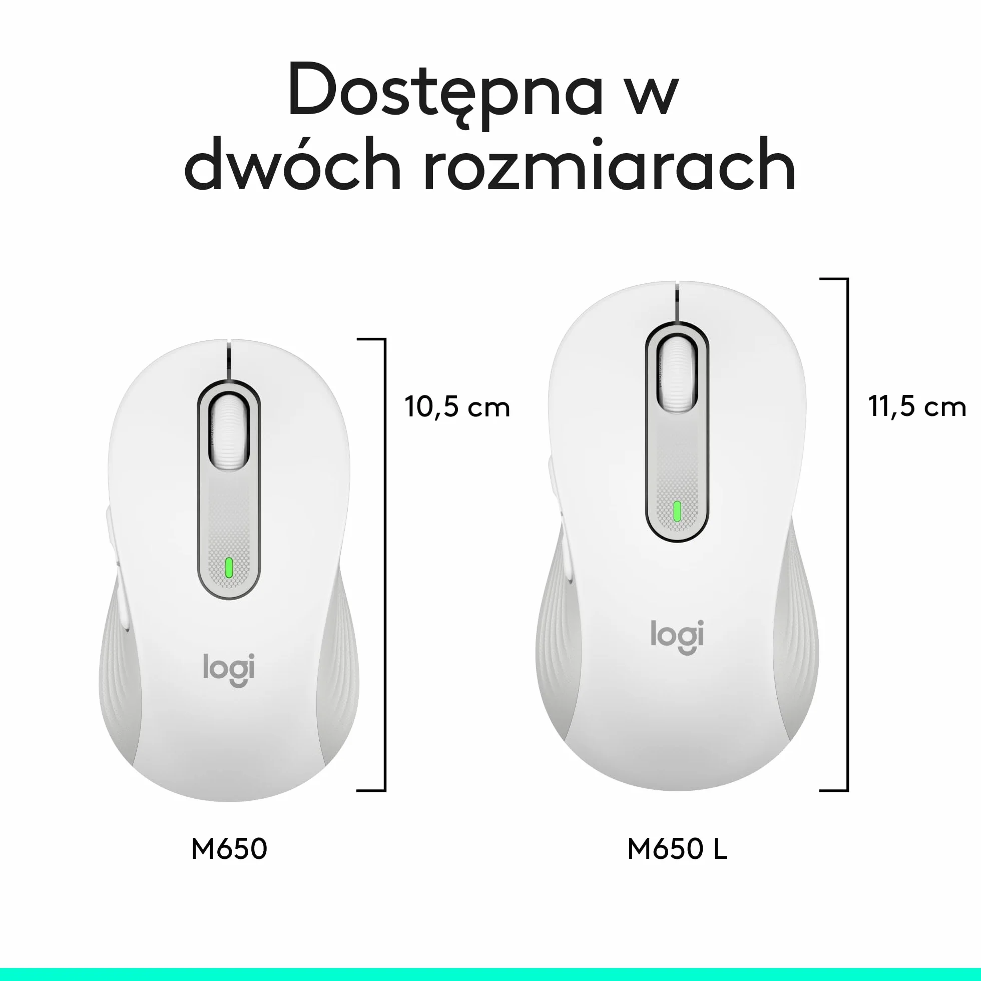 Logitech Signature M650 Trådlös Mus Vit Bluetooth 2 års batteri tysta klick