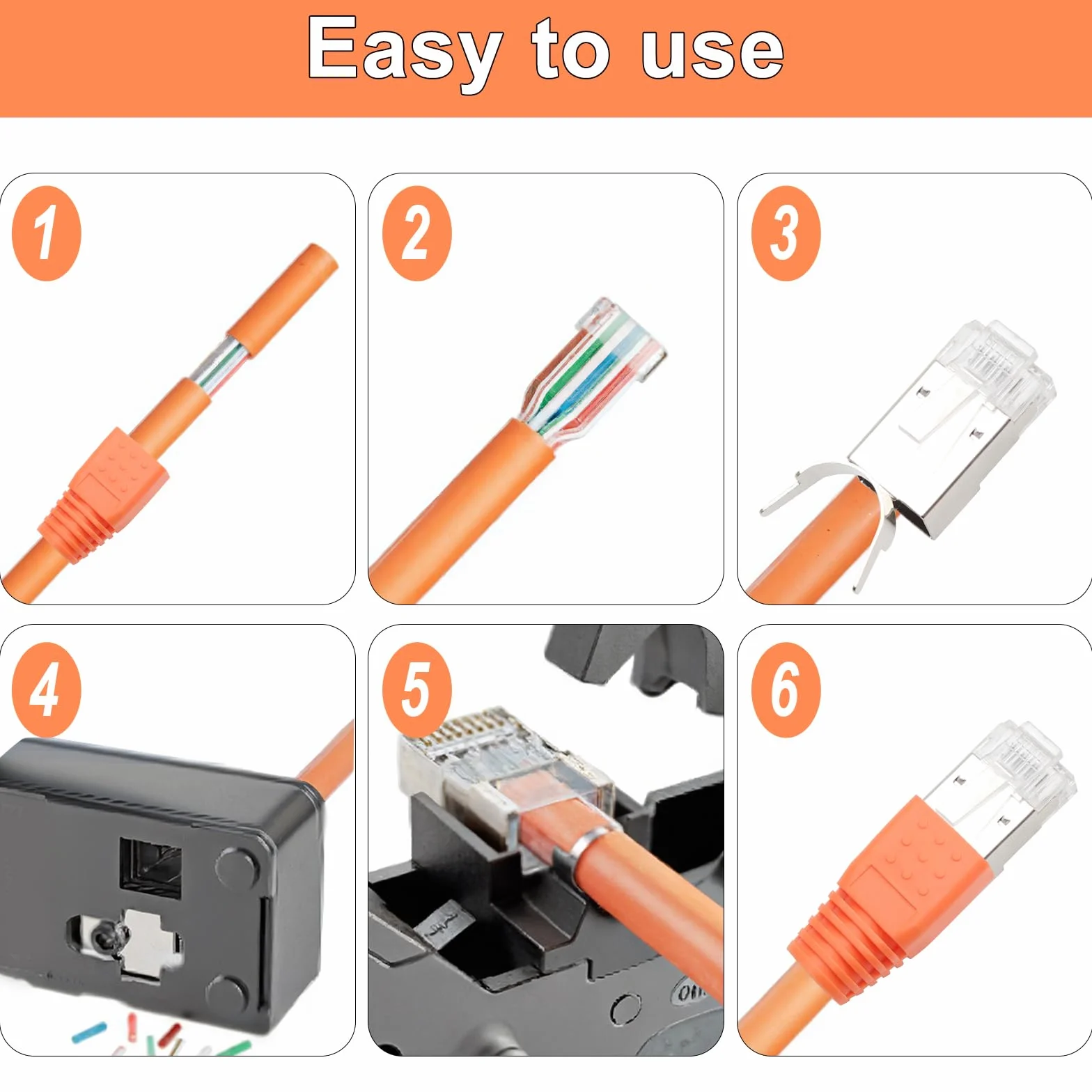 HENGBIRD 10 sztuk złączy RJ45 CAT 7 CAT 6A, pozłacane styki 50μ, ekranowane, AWG23, POE 10 Gb/s