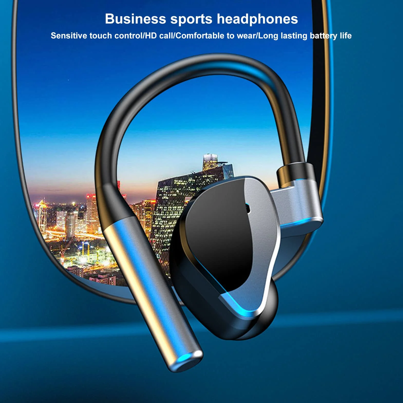 Zestaw słuchawkowy Bluetooth z redukcją szumów i mikrofonem kompatybilny z iOS i Android