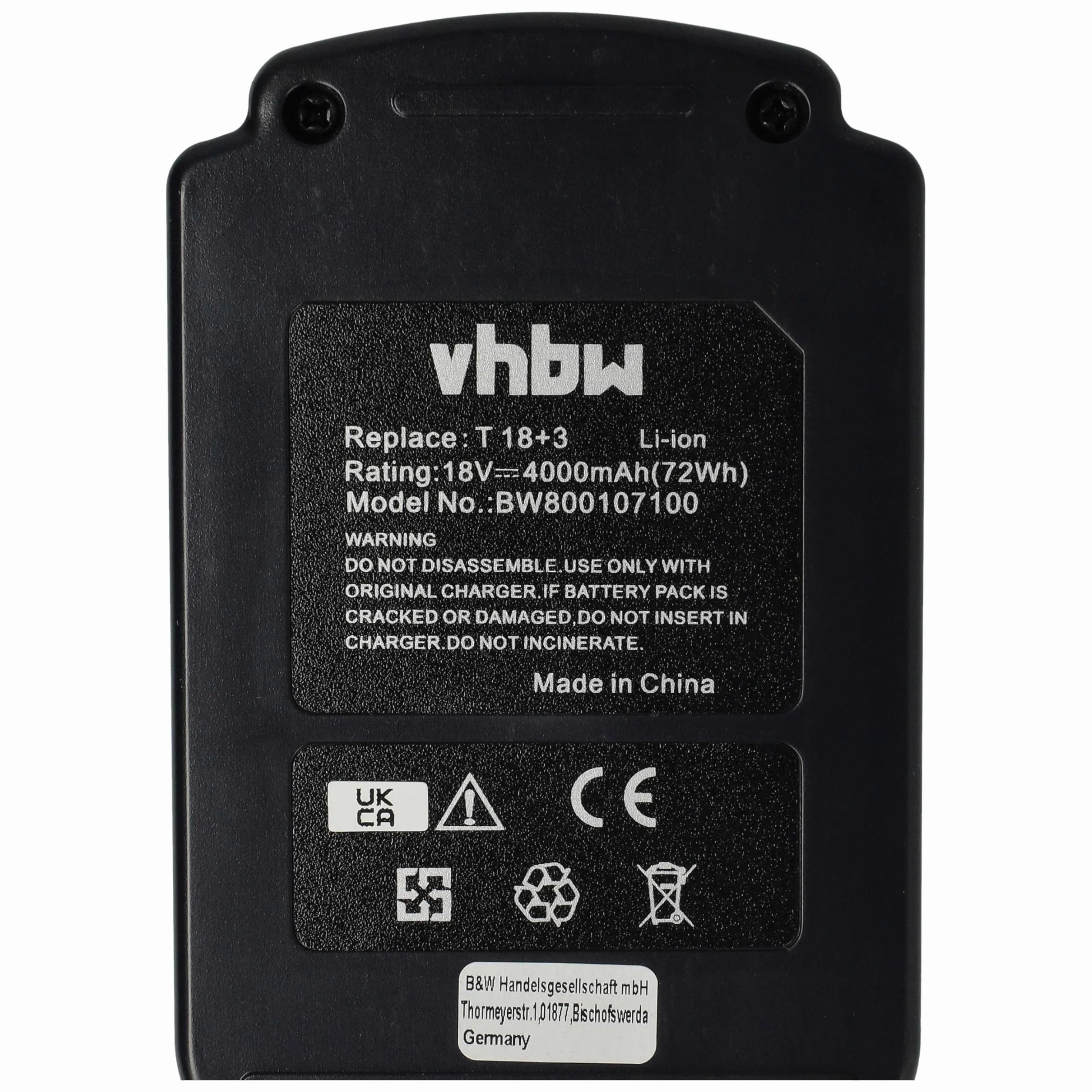 vhbw akumulator litowo-jonowy 4000 mAh (18,0 V) do elektronarzędzi Festo, FestoolPSC, PSBC 400, 420, Quadrive T18 jak 498343, 499849, BPC 18 Li.