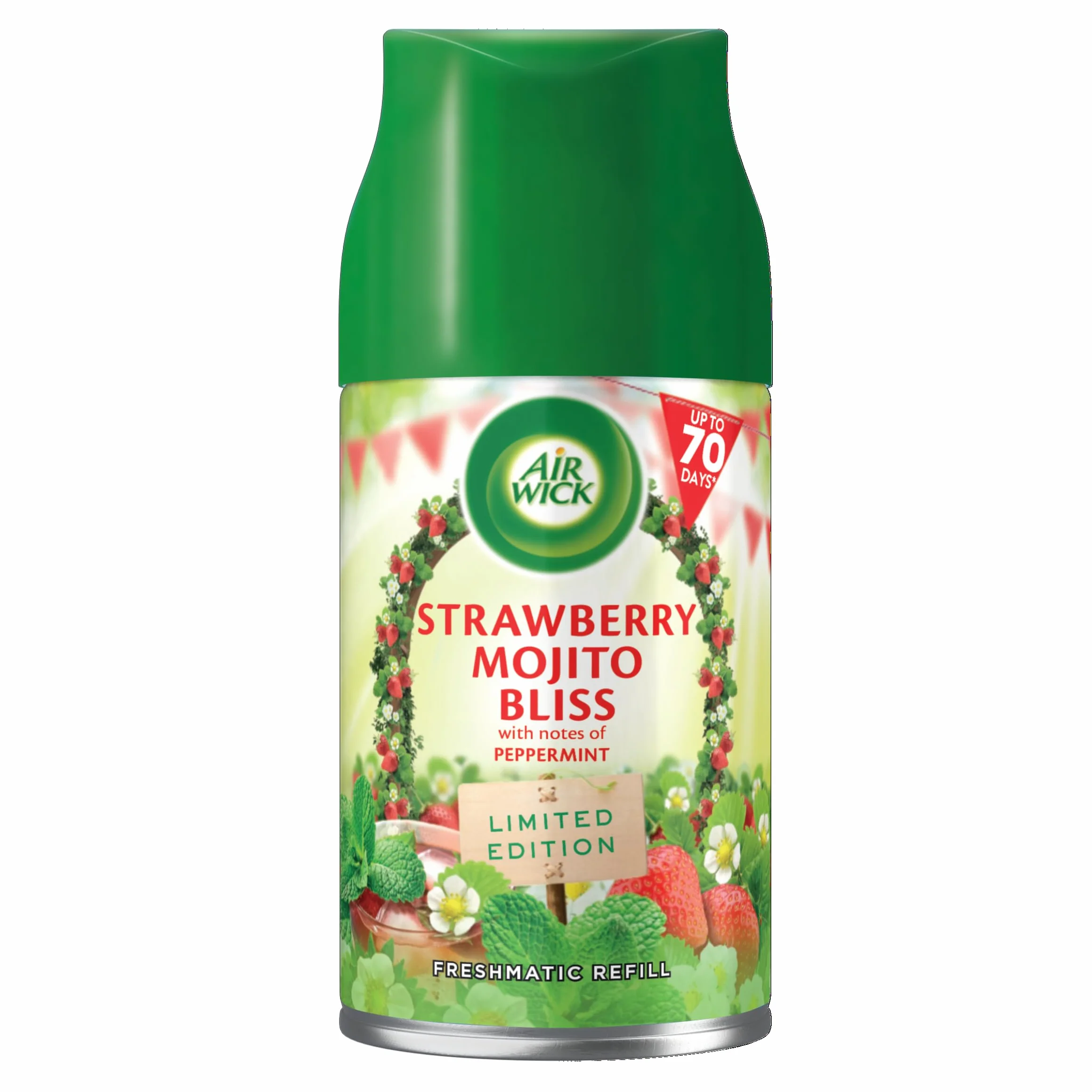 4 x automatyczny wkład do sprayu Air Wick Freshmatic, 250 ml, truskawkowy Mojito Bliss