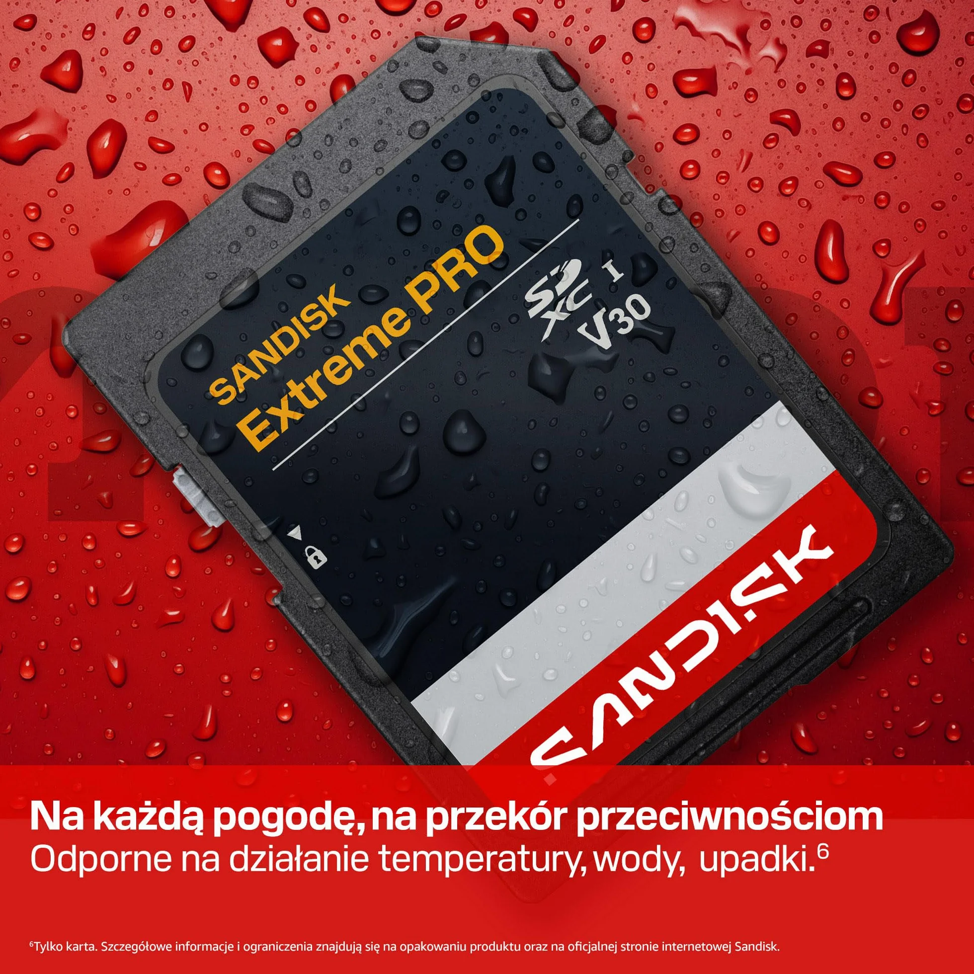 SANDISK Extreme PRO Karta SD UHS-I 64 GB 200 MB/s odczyt 90 MB/s zapis U3 V30 4K UHD