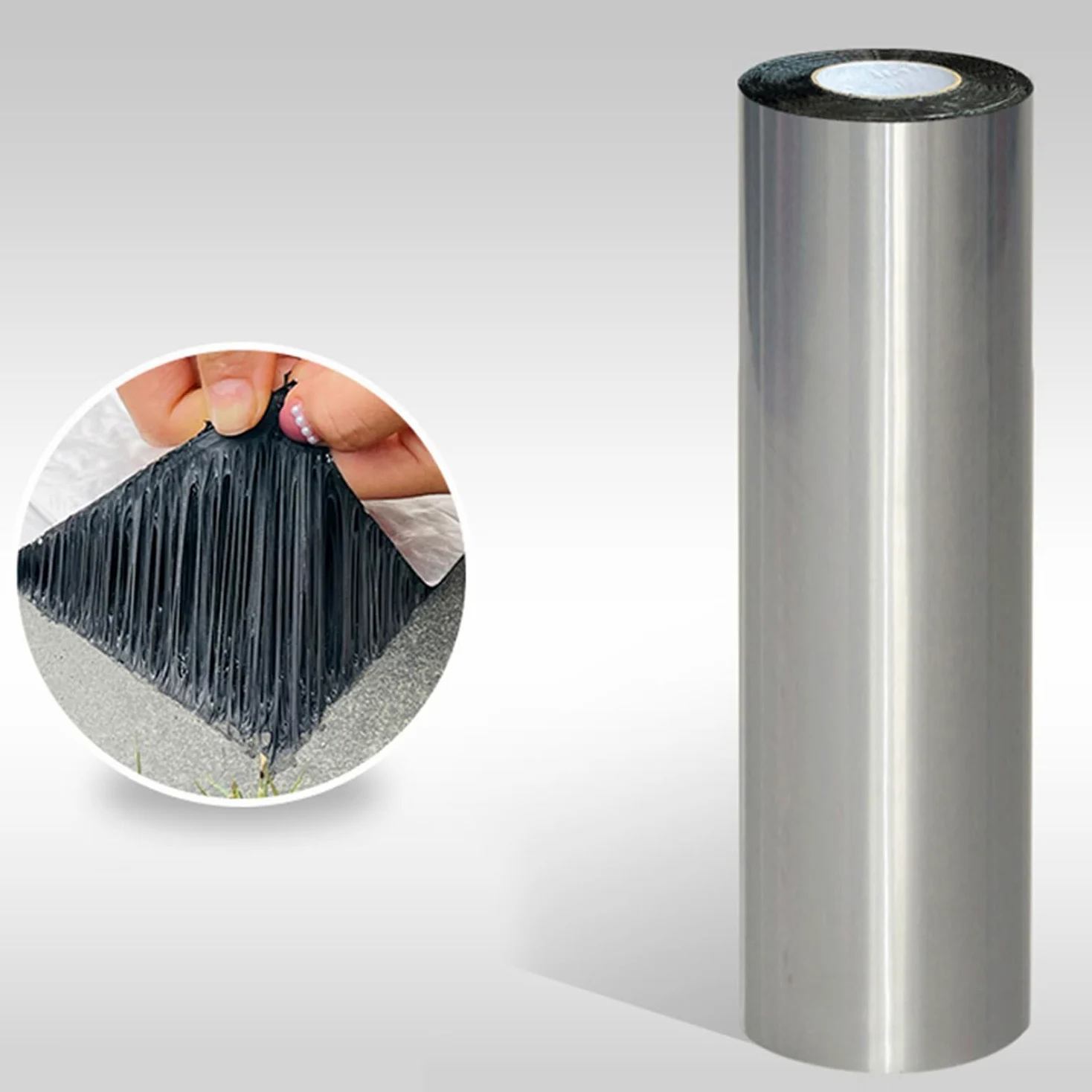 Samoprzylepna taśma asfaltowa – taśma bitumiczna z folii aluminiowej do wycieków dachowych, pęknięć powierzchni, rynny i otworów (1 x 9 m)