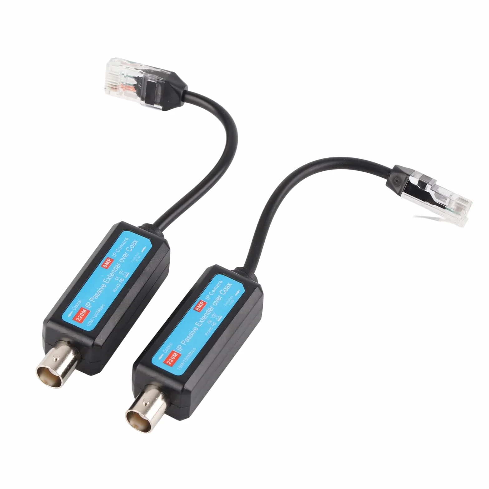 Adapter moca do ethernet over coax ethernet over coax 17×9×3 1 para 10 100 Mb/s 1 kanał pasywny ip koncentryczny nadajnik odbiornik przedłużacz do kamery ip nvr koncentryczny