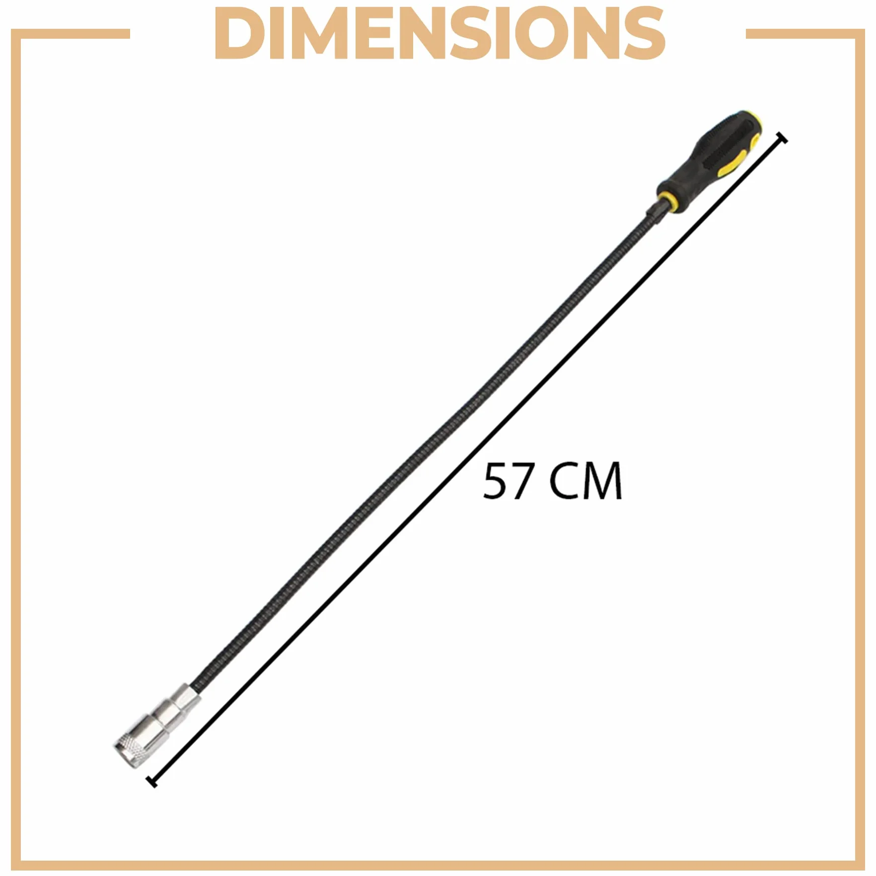 Retoo Elastyczny magnetyczny podnośnik ze stali nierdzewnej Ø 13 570 mm o sile przyczepności do 1,5 kg, elastyczna łabędzia szyja, magnes poszukiwania, trwały, pick-up Tool do metalowych kluczy śrub