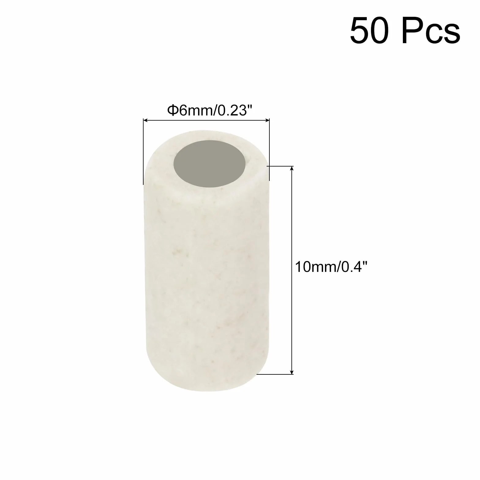 QUARKZMAN 50 sztuk 3 mm średnica rury ceramicznej izolowane wiązki przewodów elektronicznych ochrona izolacji cieplnej pojedynczy otwór, 6 mm x 10 mm