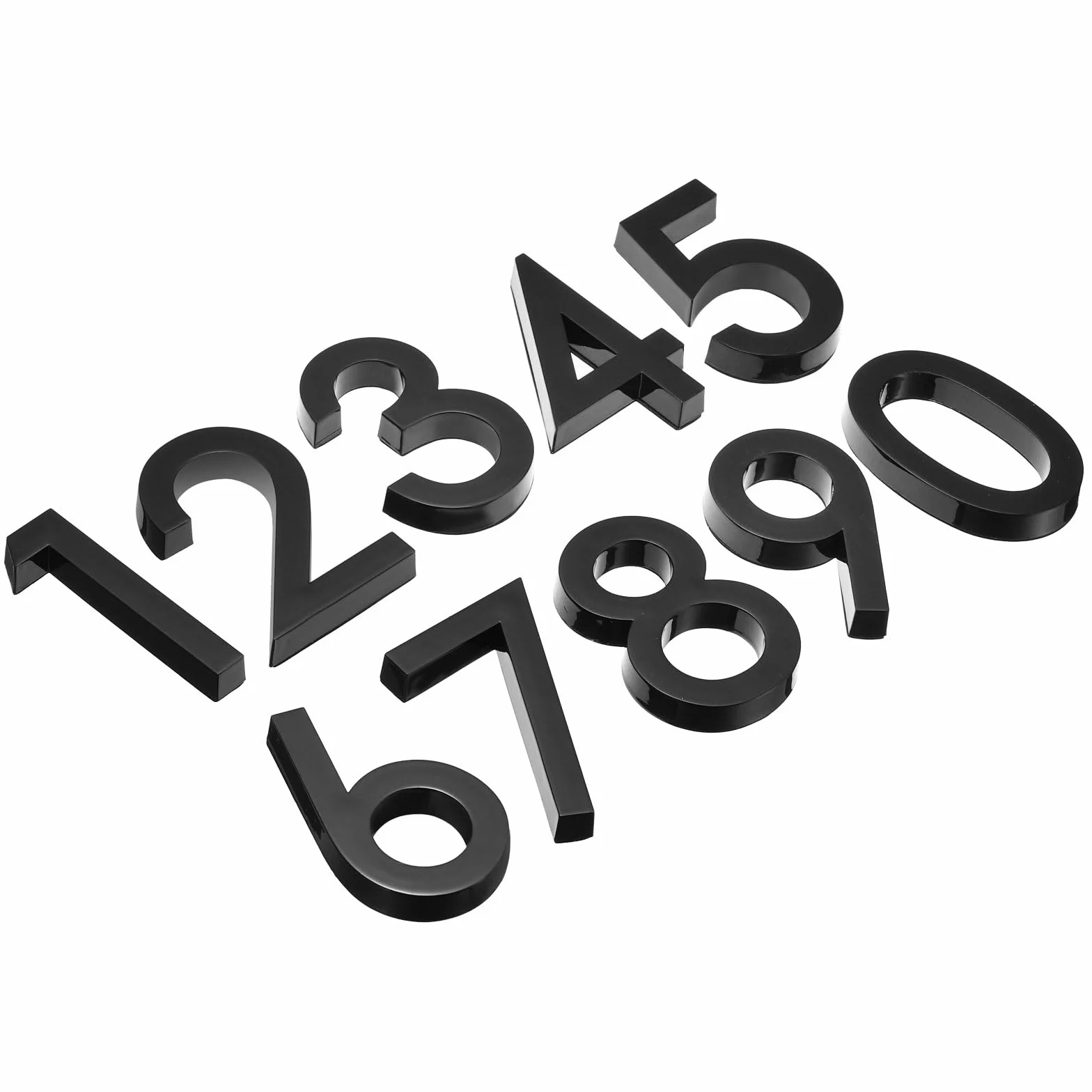 PATIKIL Numery domów 3D skrzynki pocztowej numery 0-9 na zewnątrz, 10 szt. adres drzwi metalowe cyfry litera samoprzylepna do domu, mieszkania, biura, pokoju hotelowego, tabliczka na skrzynkę