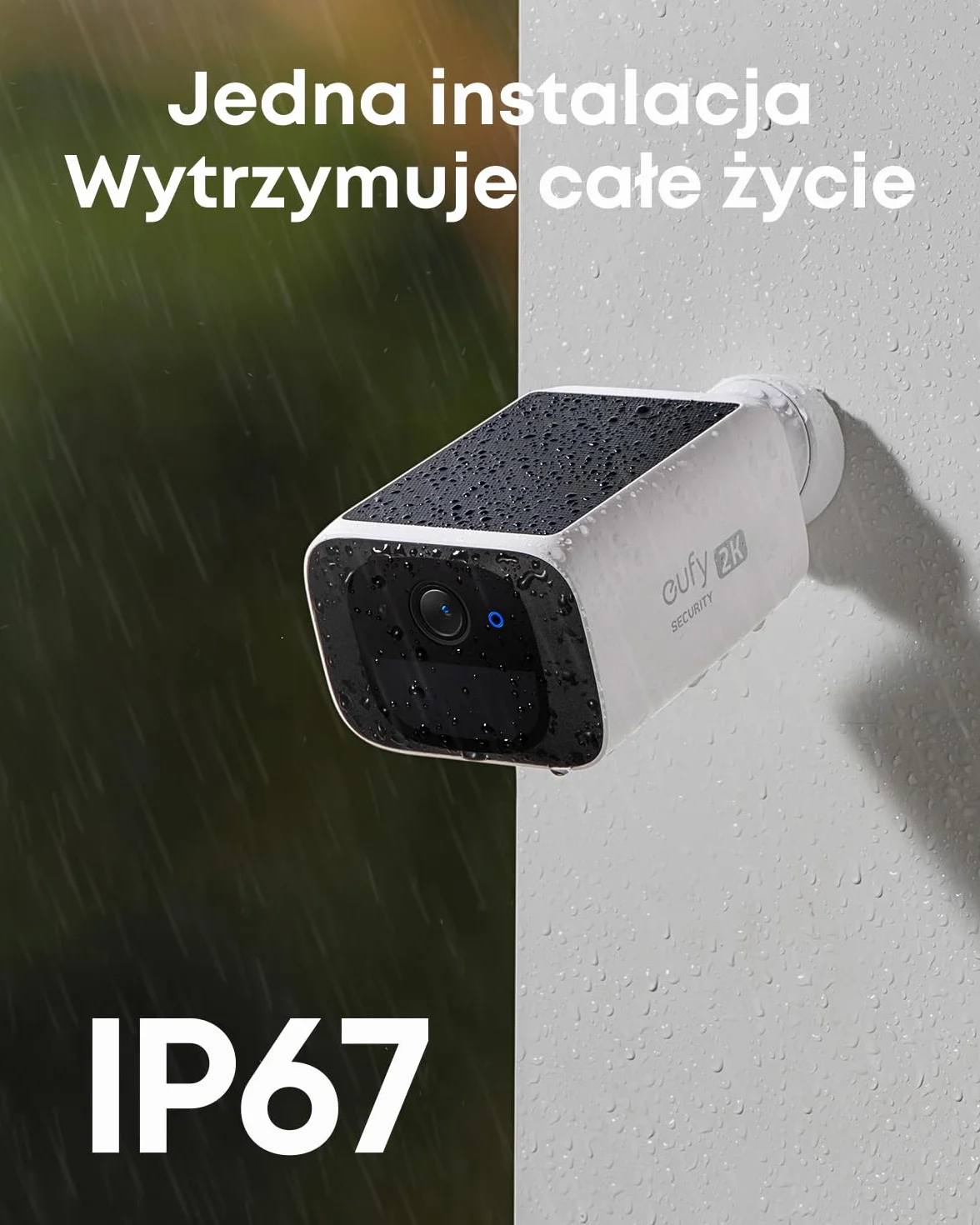 eufy Security SoloCam S220 kamera zewnętrzna bezprzewodowa zasilana energią słoneczną 2K Wi-Fi 2,4 GHz
