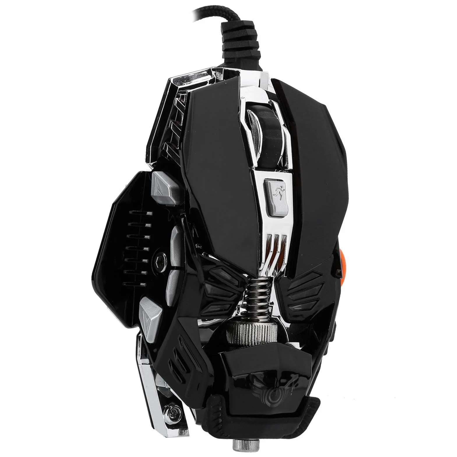 ASHATA Przewodowa mysz do gier ergonomiczna USB mechaniczna świecąca kryształowa kula czarna
