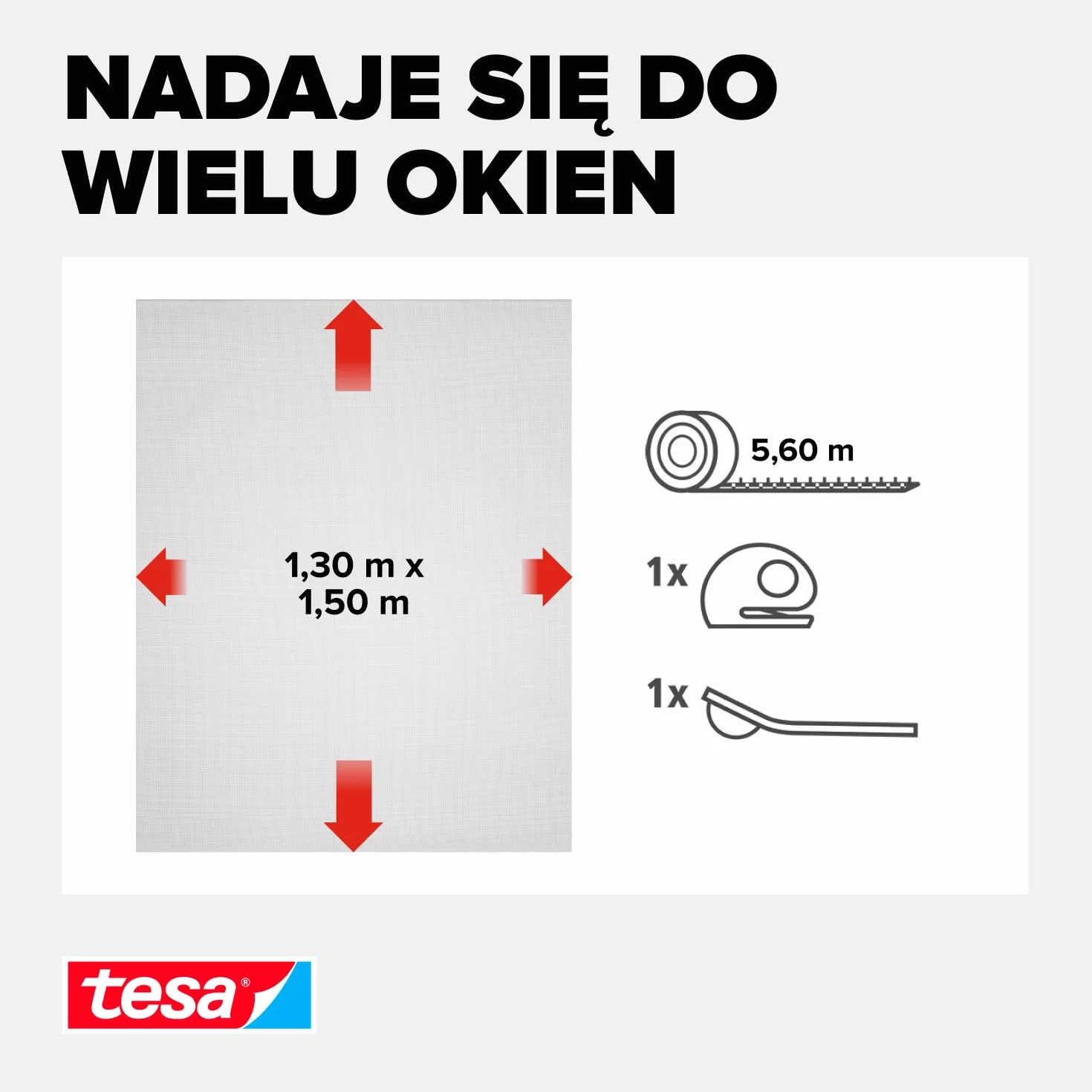 tesa INSECT STOP 2-in-1 Sun Protect and Fly Screen Premium for Windows - siatka z ochroną przeciwsłoneczną, bez wiercenia, antracyt-metalik - 130 x 150 cm