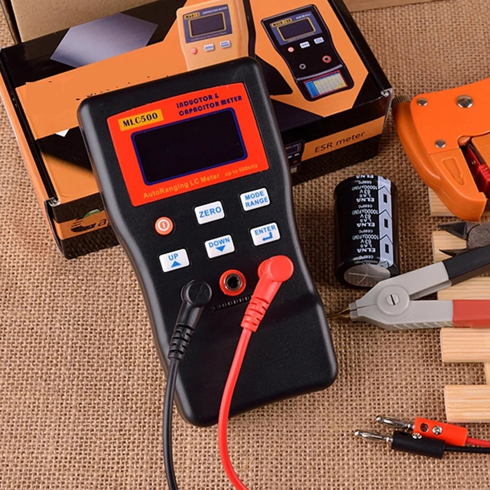 Miernik pojemności i indukcyjności elektronicznej MLC500 Cyfrowy mostek LC multimetr RC Oscylacje do 500 kHz 100 mF 4,8 Narzędzie