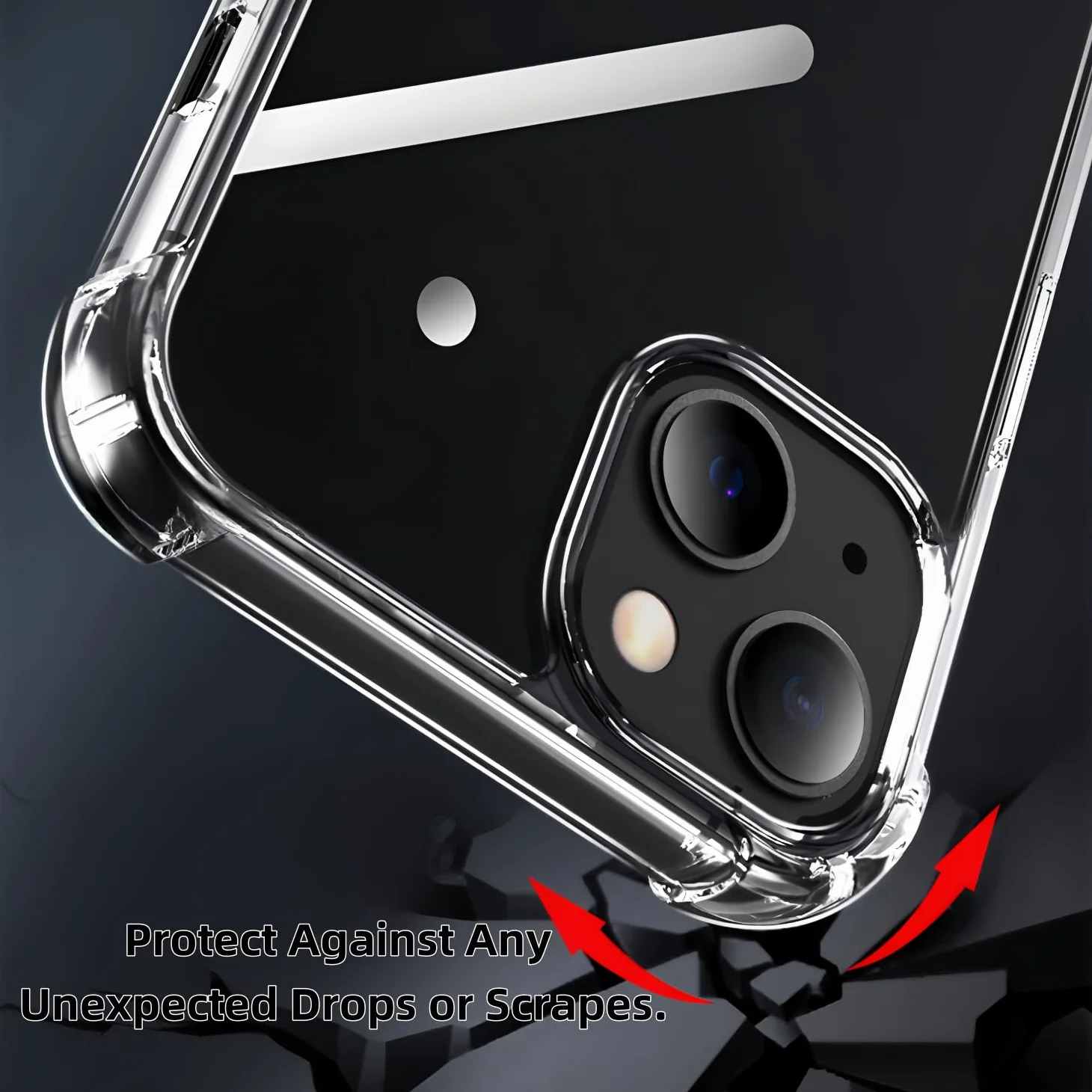Etui iPhone 15 Plus Żel TPU Silikonowe Przezroczyste + 3× Szkło Hartowane Folia Ochronna